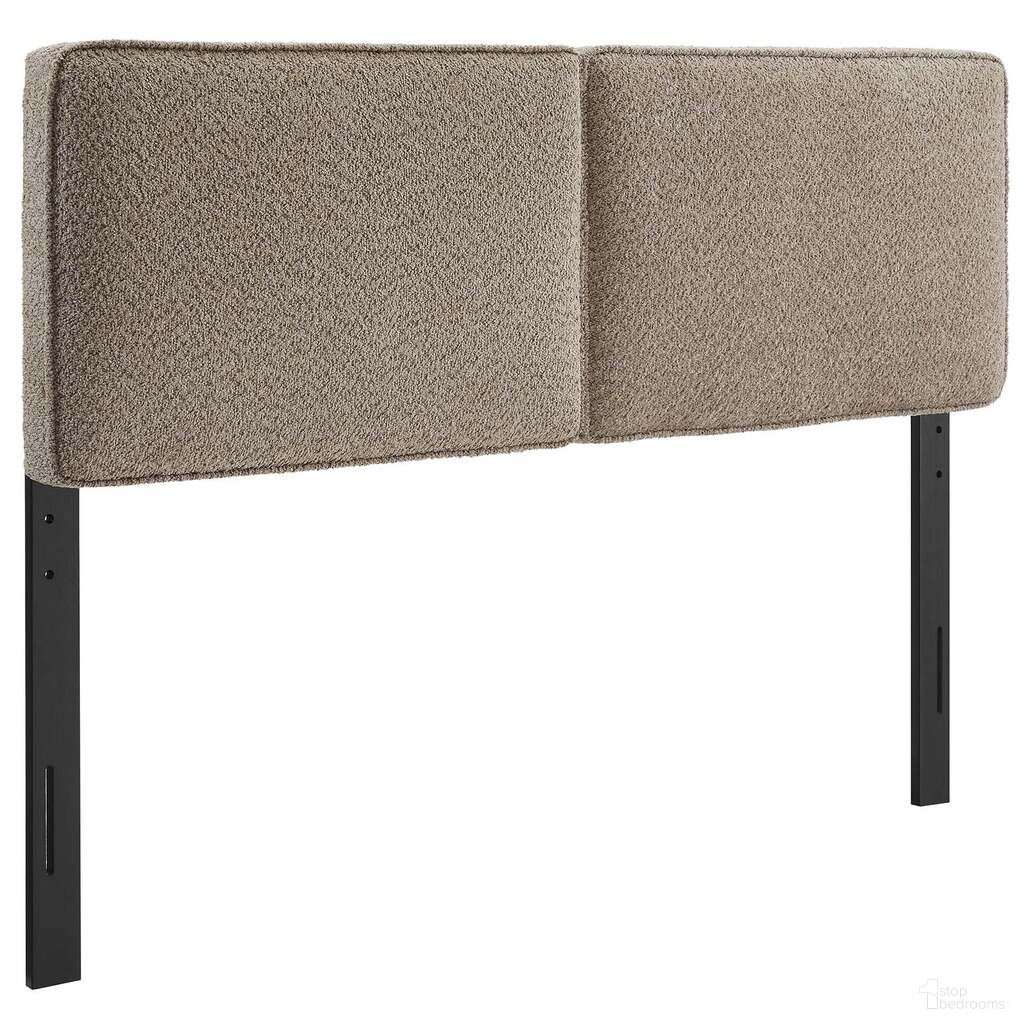 Lindee Boucle Fabric Queen Headboard In Oatmeal