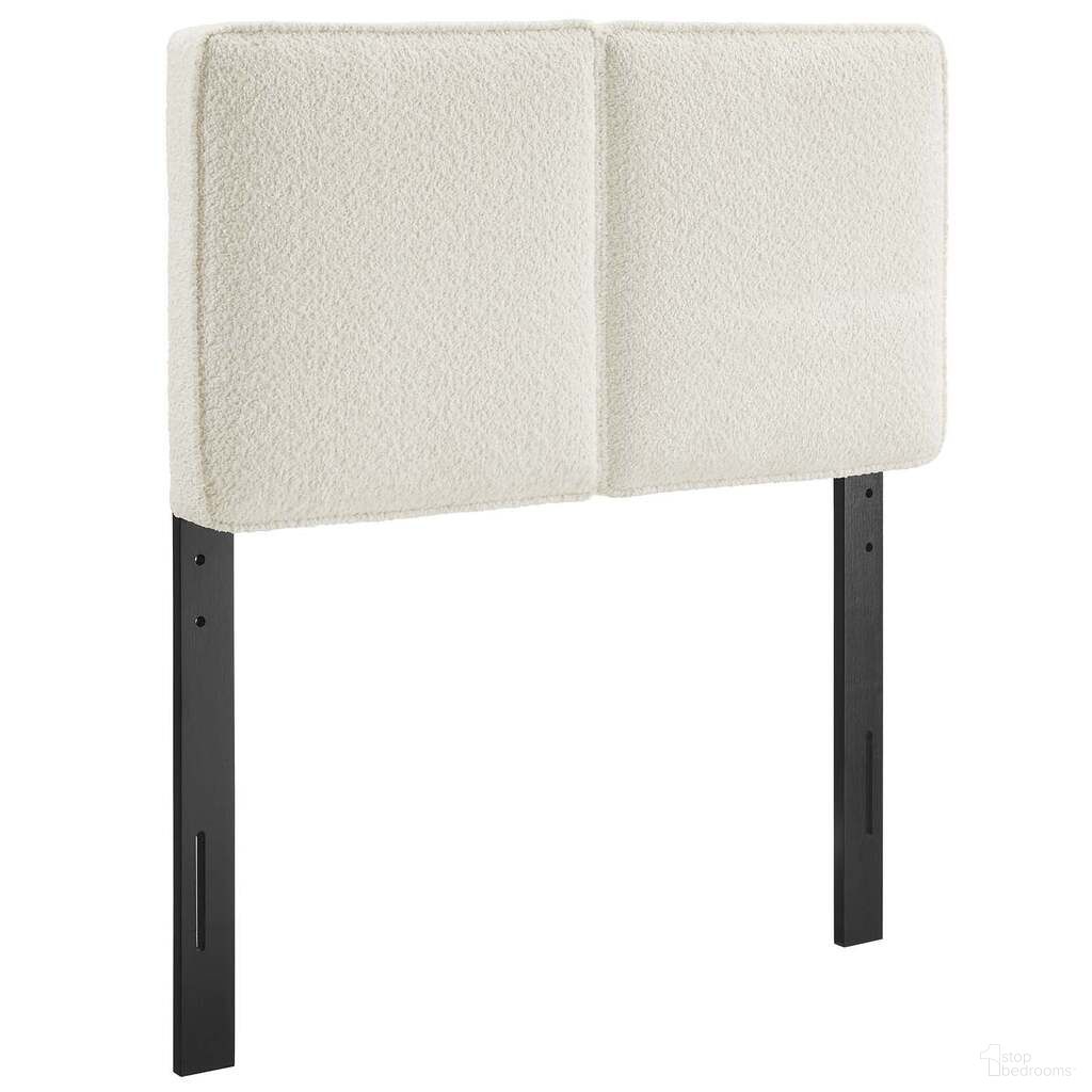 The appearance of Lindee Boucle Fabric Twin Headboard In Cream designed by Modway in the modern / contemporary interior design. This cream piece of furniture  was selected by 1StopBedrooms from Lindee Collection to add a touch of cosiness and style into your home. Sku: MOD-7145-CRM. Bed Size: Twin. Material: PVC.