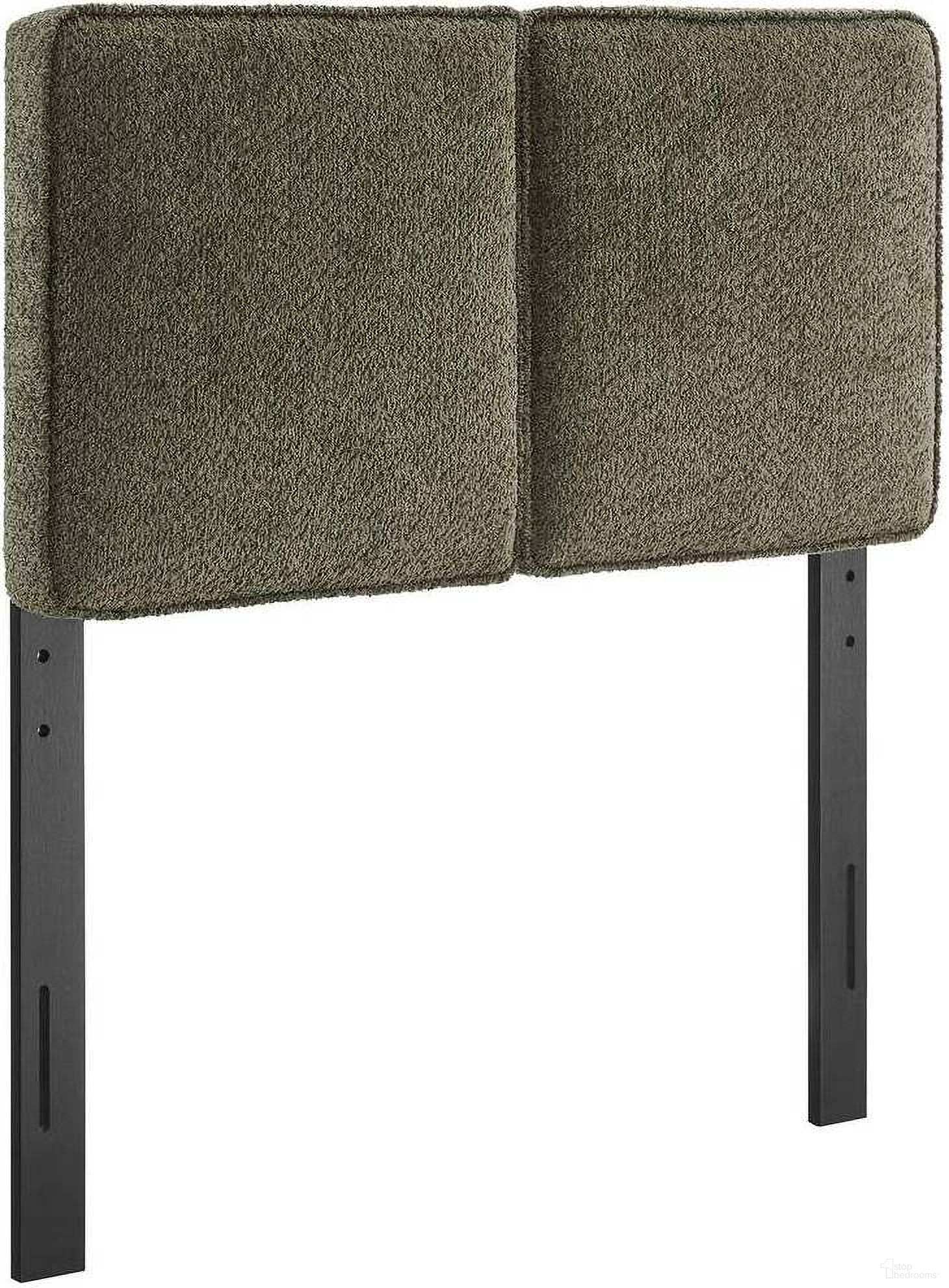 Lindee Boucle Fabric Twin Headboard In Sage