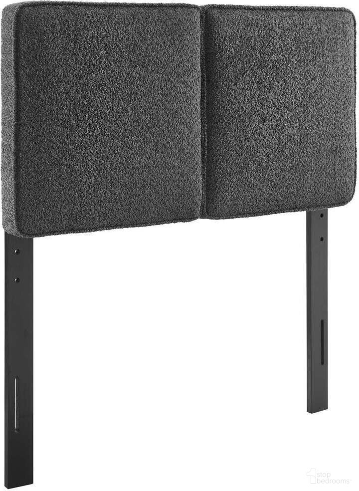Lindee Boucle Fabric Twin Headboard In Slate