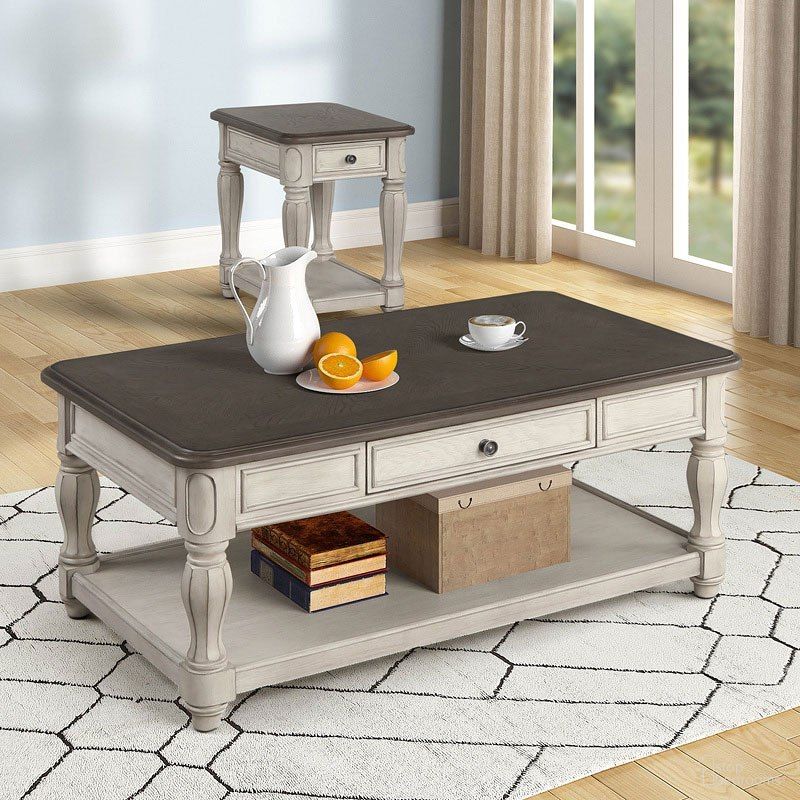 The appearance of Linden Cocktail Table designed by Bernell in the traditional interior design. This white and brown piece of furniture was selected by 1StopBedrooms from Linden Collection to add a touch of cosiness and style into your home. Sku: 8918-001. Material: Rubberwood.