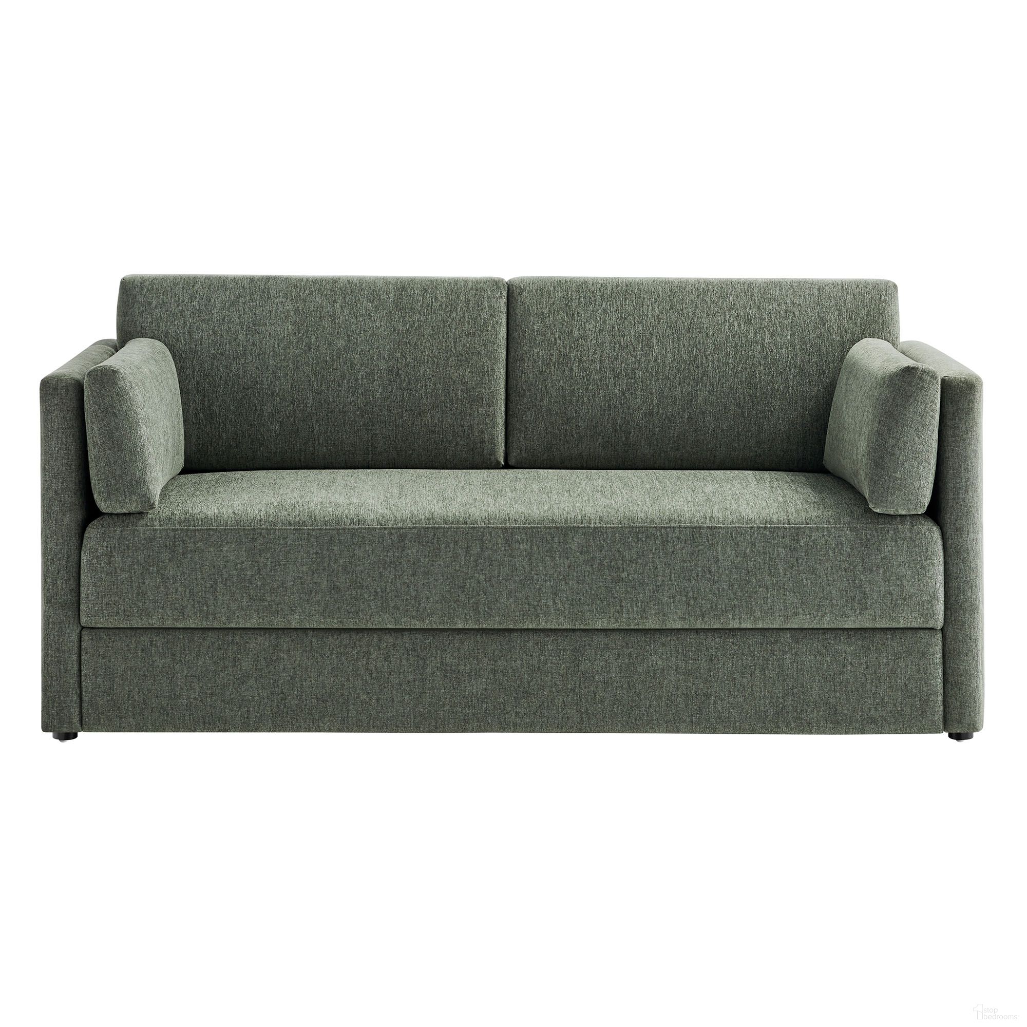 The appearance of Linden Upholstered Heathered Chenille Sofa In Eucalyptus designed by Modway in the modern / contemporary interior design. This eucalyptus piece of furniture was selected by 1StopBedrooms from Linden Collection to add a touch of cosiness and style into your home. Sku: EEI-7012-EUC. Material: Chenille.