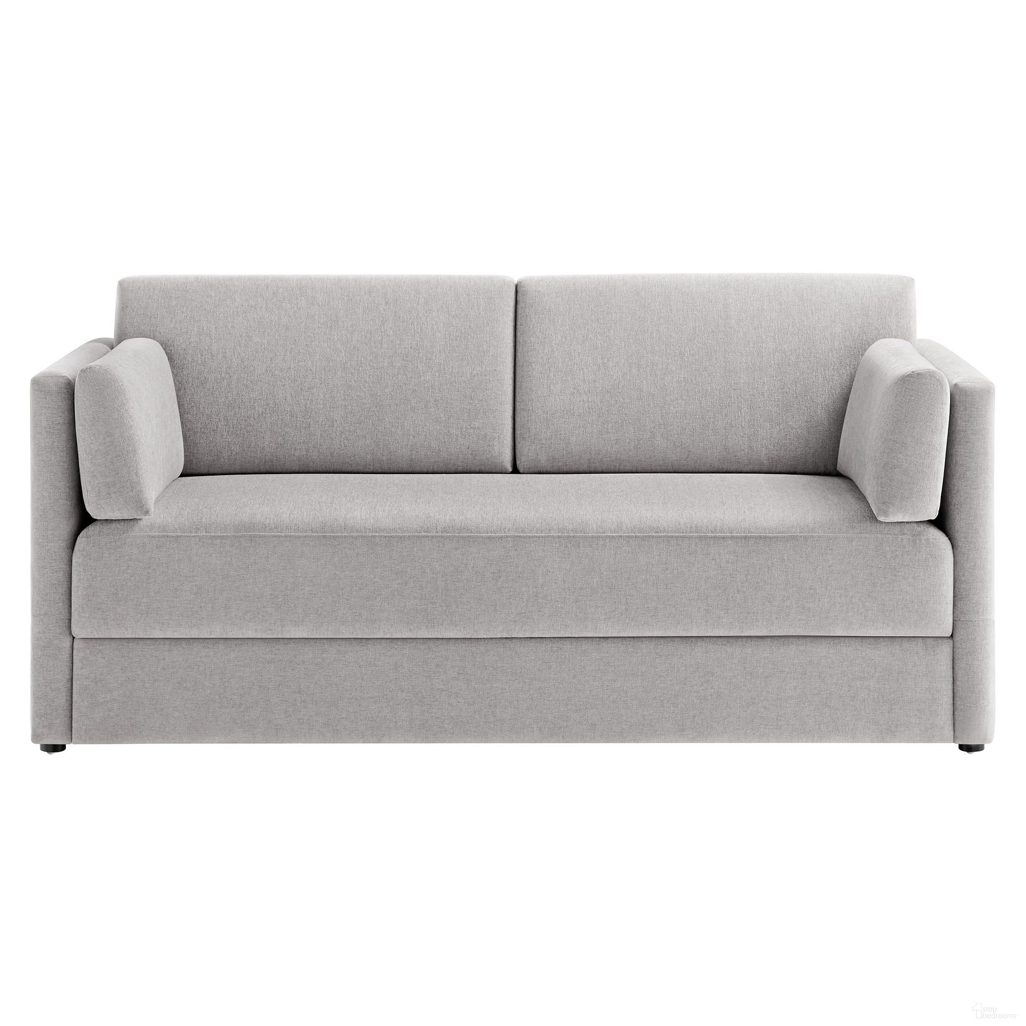 Linden Upholstered Heathered Chenille Sofa In Taupe