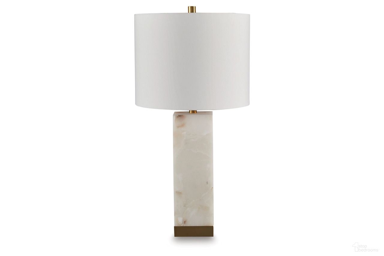 The appearance of Linderfield Table Lamp In White/Gold designed by Signature Design by Ashley in the modern / contemporary interior design. This white/gold piece of furniture  was selected by 1StopBedrooms from Linderfield Collection to add a touch of cosiness and style into your home. Sku: L429094. Material: Marble.