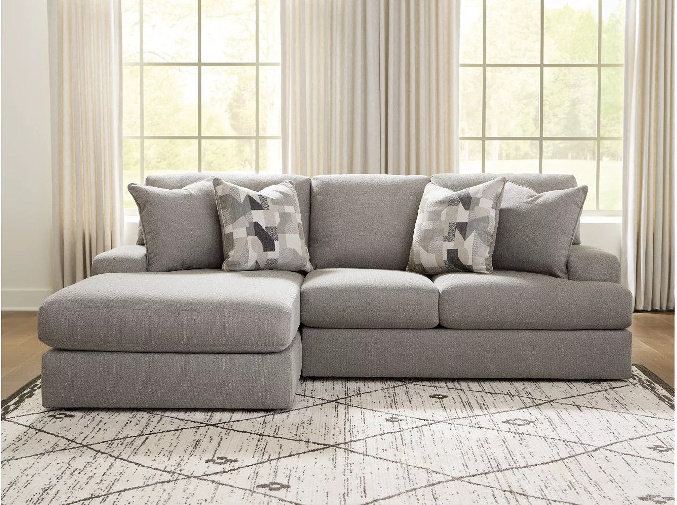 The appearance of Lindon 2-Piece Sectional with LAF Chaise In Smoke designed by Signature Design by Ashley in the modern / contemporary interior design. This smoke piece of furniture was selected by 1StopBedrooms from Lindon Collection to add a touch of cosiness and style into your home. Sku: 8470416;8470456. Material: Performance Fabric.