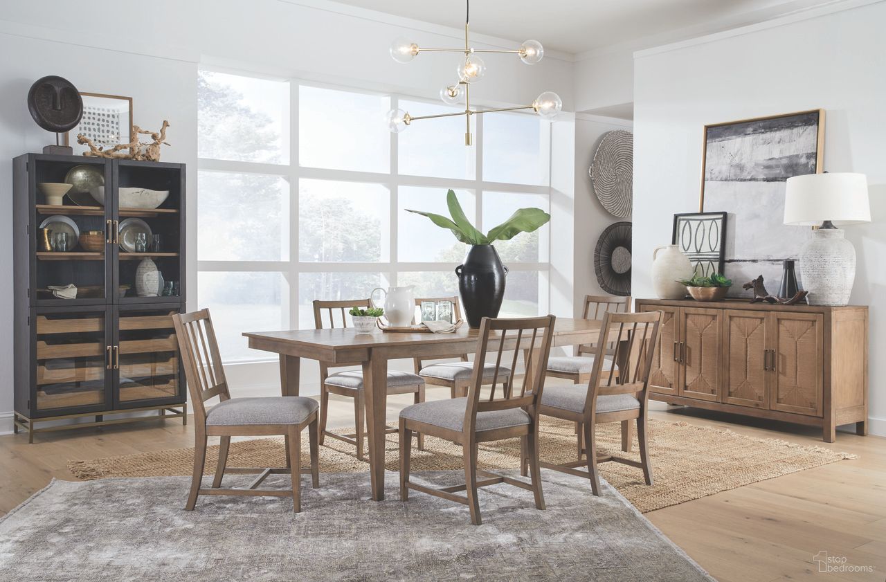 The appearance of Lindon Extendable Rectangular Dining Set In Belgian Wheat designed by Magnussen in the transitional interior design. This belgian wheat piece of furniture was selected by 1StopBedrooms from Lindon Collection to add a touch of cosiness and style into your home. Sku: D5570-20;D5570-62G. Material: Metal. Table Top Shape: Rectangular. Size: 72" x 38".