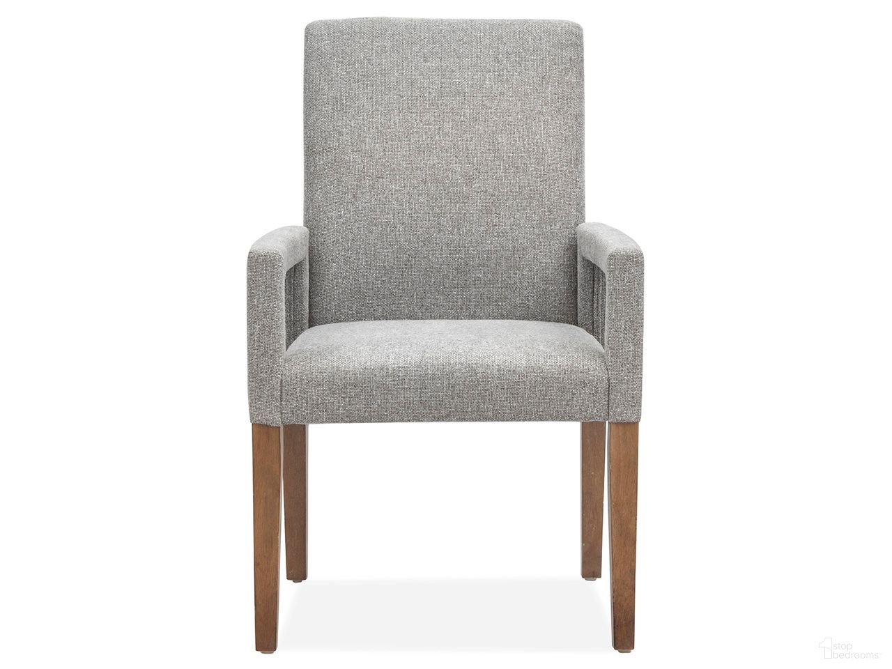 The appearance of Lindon Grey Upholstered Arm Chair Set of 2 In Belgian Wheat designed by Magnussen in the transitional interior design. This grey piece of furniture  was selected by 1StopBedrooms from Lindon Collection to add a touch of cosiness and style into your home. Sku: D5570-73G. Chair Type: Arm Chair. Material: Oak Veneer.