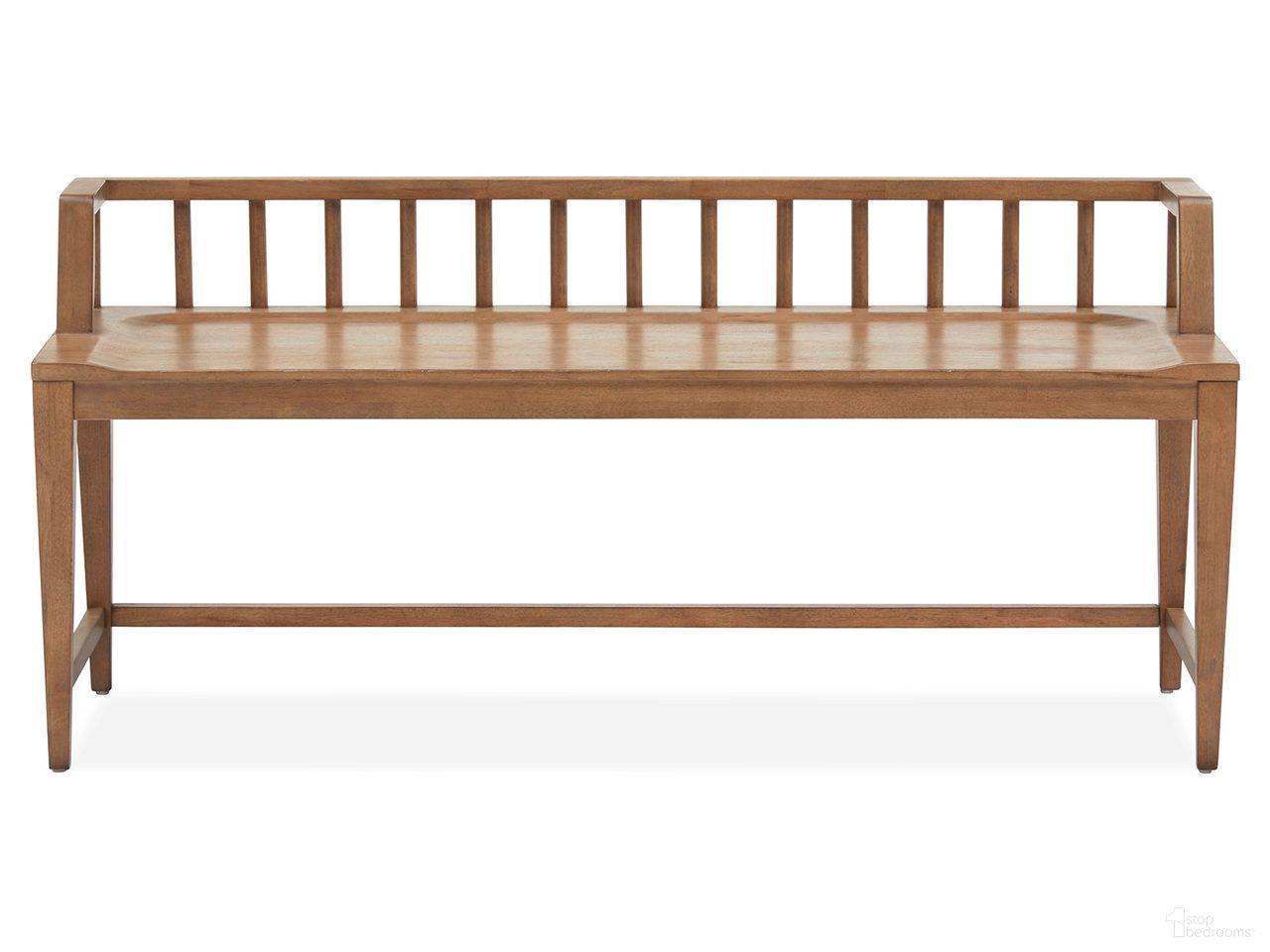 The appearance of Lindon Low Back Arm Bench In Belgian Wheat designed by Magnussen in the transitional interior design. This belgian wheat piece of furniture was selected by 1StopBedrooms from Lindon Collection to add a touch of cosiness and style into your home. Sku: D5570-79. Material: Oak Veneer.
