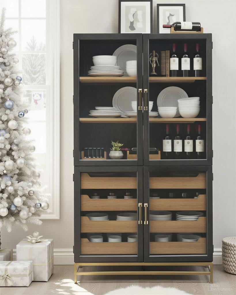 Lindon Two Tone Cabinet In Coffee Bean
