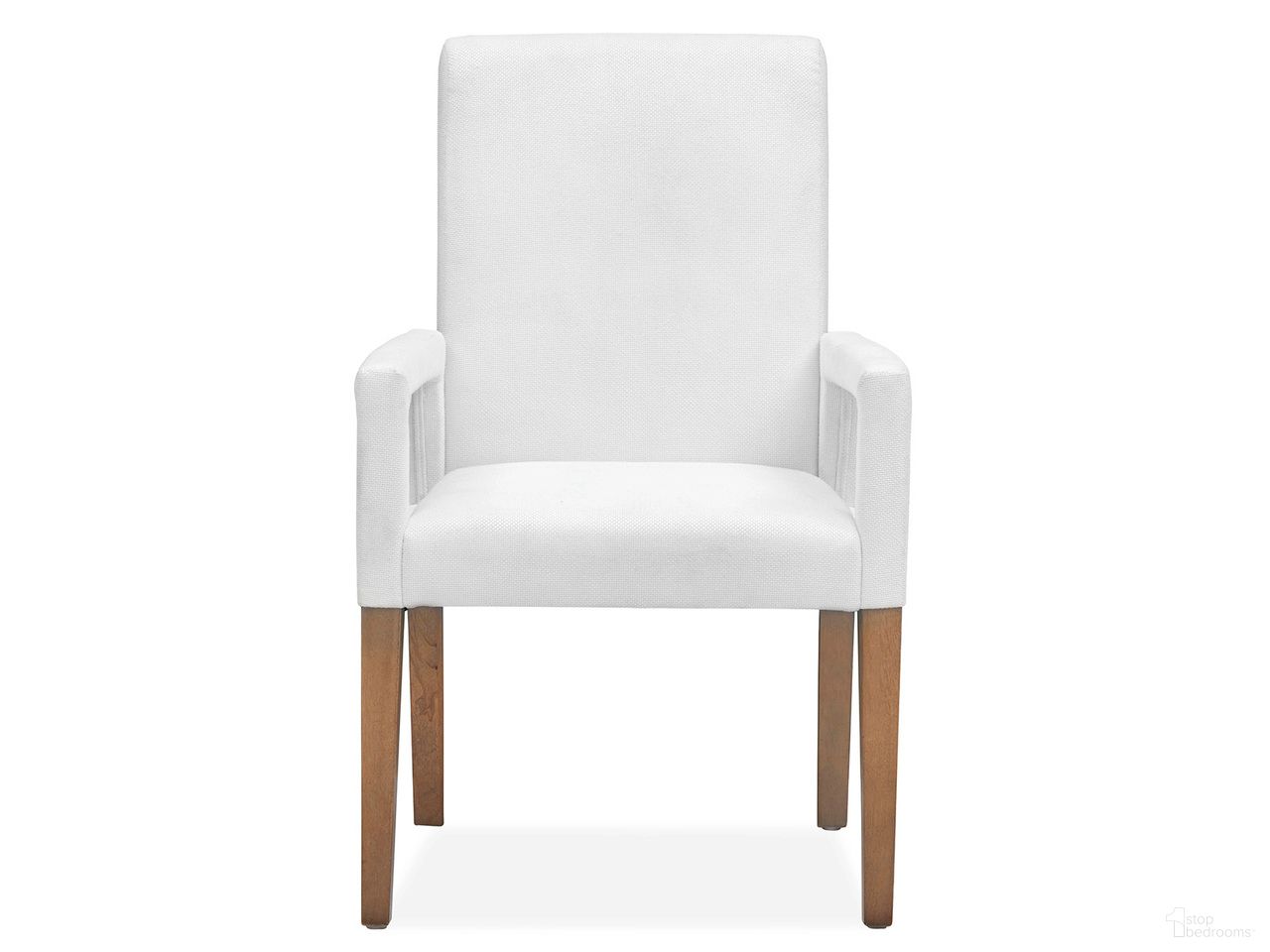 The appearance of Lindon White Upholstered Arm Chair Set of 2 In Belgian Wheat designed by Magnussen in the transitional interior design. This white piece of furniture was selected by 1StopBedrooms from Lindon Collection to add a touch of cosiness and style into your home. Sku: D5570-73W. Chair Type: Arm Chair. Material: Oak Veneer.