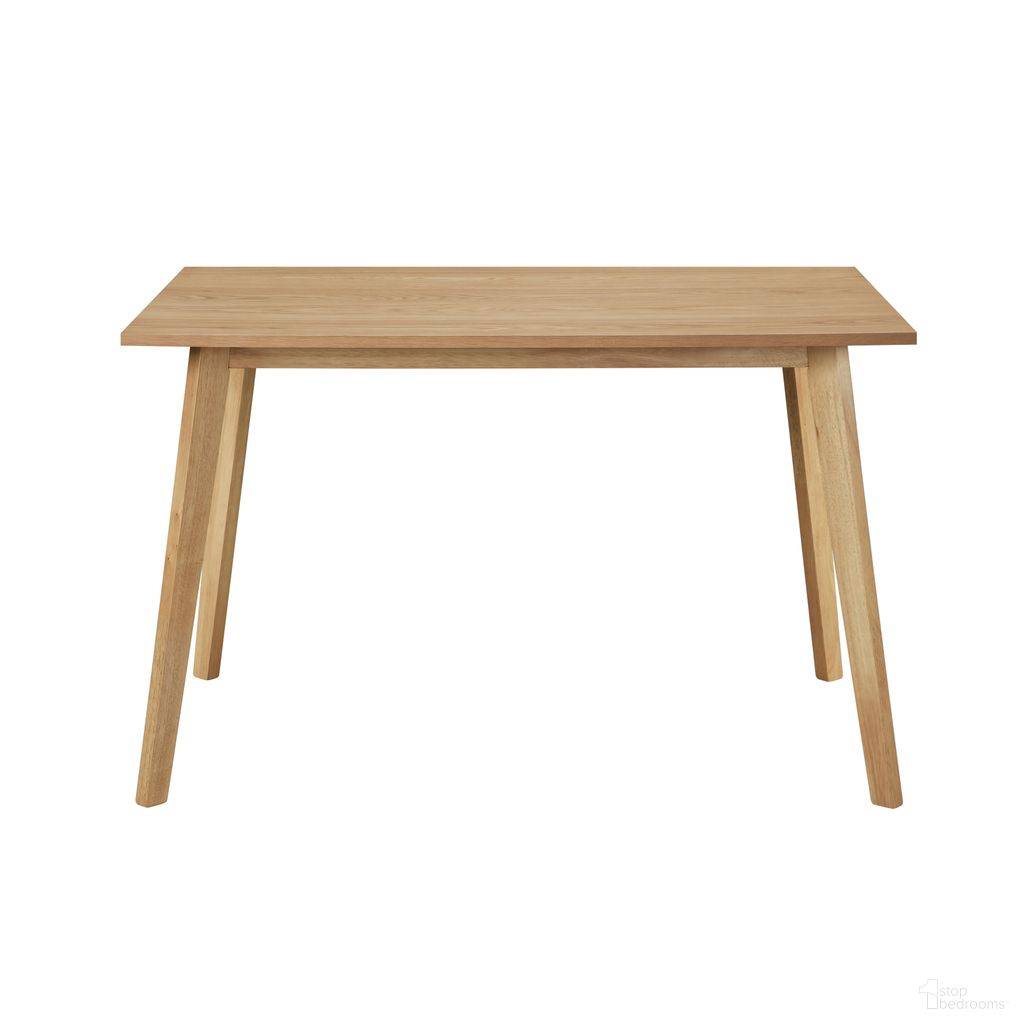 The appearance of Lindsay 47 Inch Rectangular Dining Table In Natural Oak designed by Aeon in the modern / contemporary interior design. This natural oak piece of furniture  was selected by 1StopBedrooms from  to add a touch of cosiness and style into your home. Sku: AE1781-DT5-NatOak. Table Base Style: Legs. Material: Wood. Table Top Shape: Rectangular. Size: 30" x 47".
