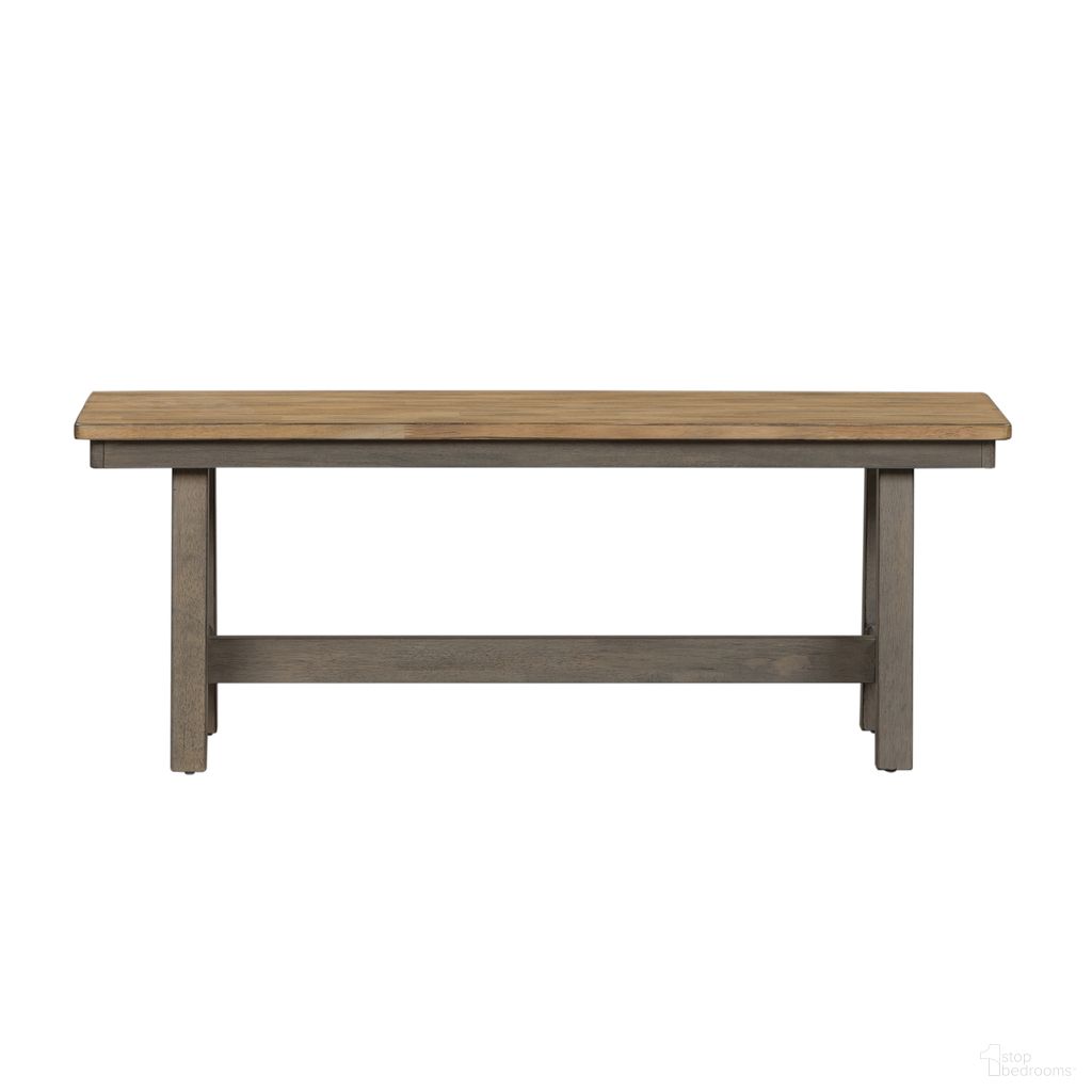 The appearance of Lindsey Farm Gray and Sandstone Backless Bench designed by Liberty in the transitional interior design. This brown piece of furniture was selected by 1StopBedrooms from Lindsey Farm Collection to add a touch of cosiness and style into your home. Sku: 62-C9000B. Material: Wood.