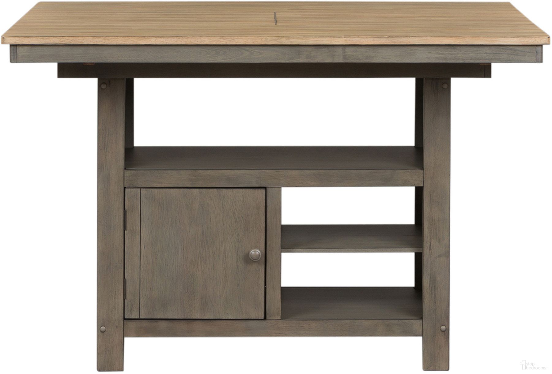 The appearance of Lindsey Farm Kitchen Island In Gray designed by Liberty in the country / farmhouse interior design. This gray piece of furniture was selected by 1StopBedrooms from Lindsey Farm Collection to add a touch of cosiness and style into your home. Sku: 62-IT5446;62-IT5446B. Material: Solid Rubberwood.