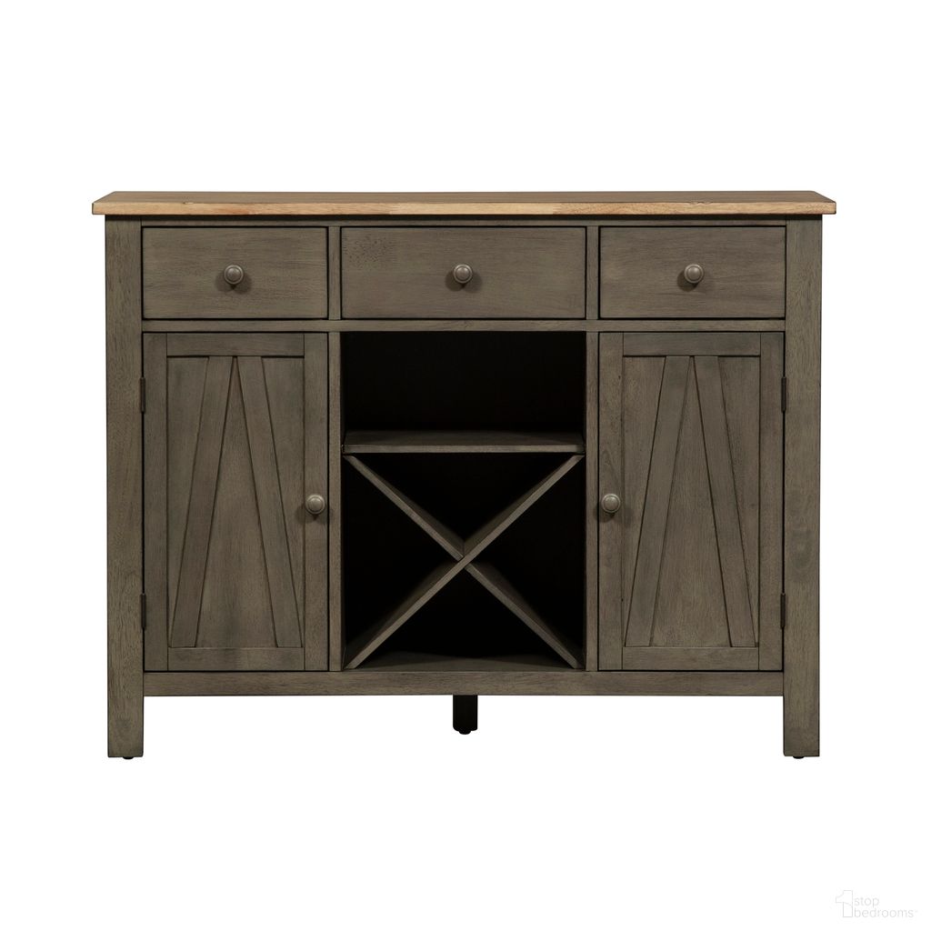 The appearance of Lindsey Farm Server In Sandstone designed by Liberty in the transitional interior design. This sandstone piece of furniture was selected by 1StopBedrooms from Lindsey Farm Collection to add a touch of cosiness and style into your home. Sku: 62-SR4836. Material: Rubberwood.