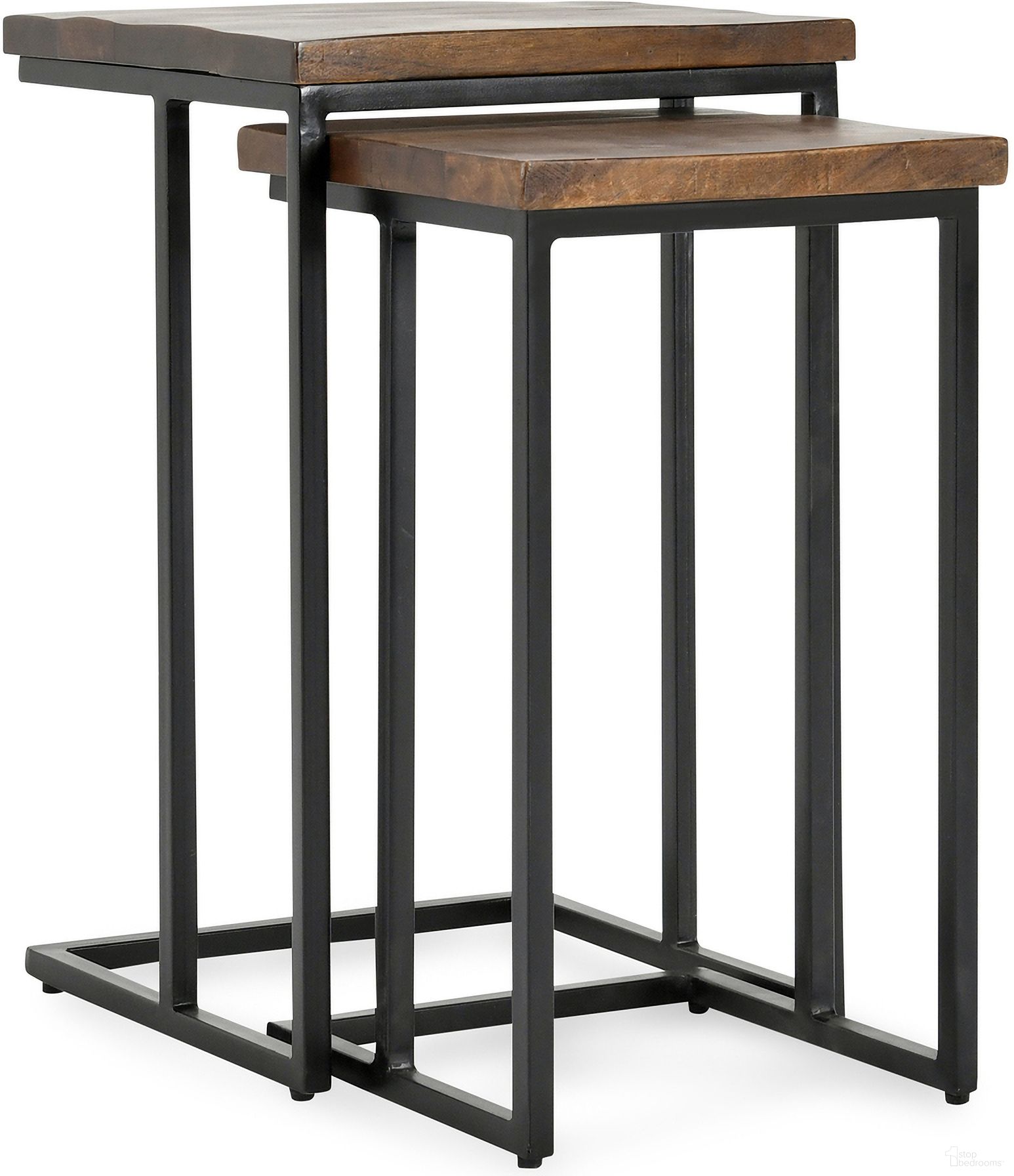 The appearance of Lindt End Table In Black and Mahogany - Set of 2 designed by Classic Home in the transitional interior design. This black and mahogany piece of furniture  was selected by 1StopBedrooms from Lindt Collection to add a touch of cosiness and style into your home. Sku: PL11551. Material: Mango Wood.