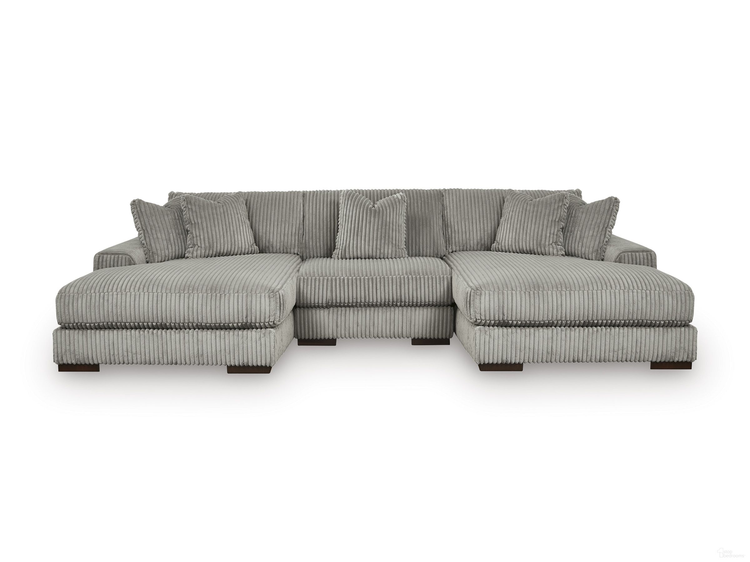 Lindyn 3-Piece Sectional with Double Chaise In Fog
