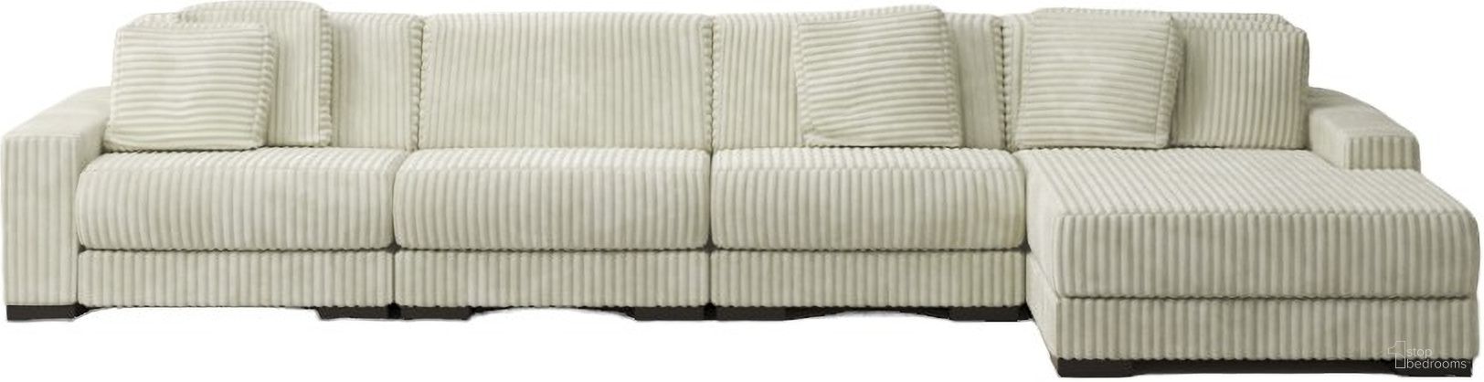 The appearance of Lindyn 4-Piece RAF Chaise Sectional In Ivory designed by Signature Design by Ashley in the modern / contemporary interior design. This ivory piece of furniture  was selected by 1StopBedrooms from Lindyn Collection to add a touch of cosiness and style into your home. Sku: 2110464;2110446;2110446;2110417. Material: Fabric. Layout: L-Shape. Orientation: RAF.