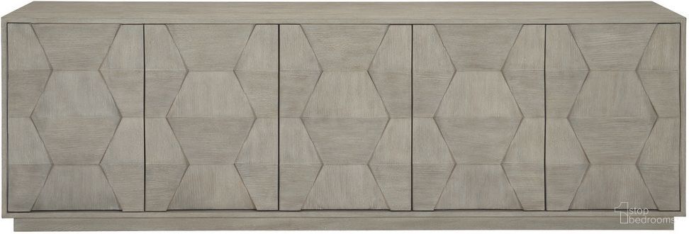 Linea Entertainment Console in Cerused Greige Finish