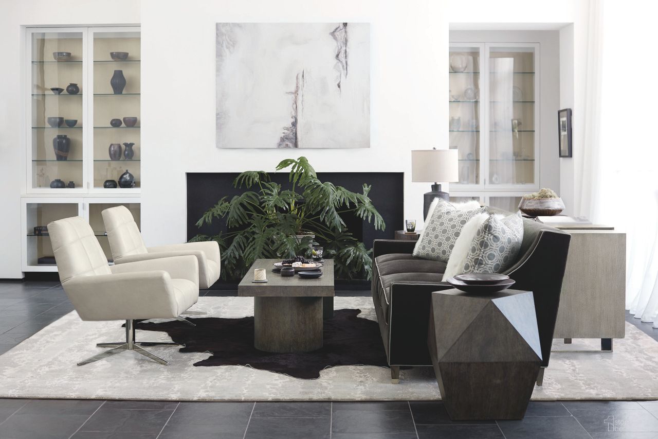 The appearance of Linea Rectangular Occasional Table Set designed by Bernhardt in the modern / contemporary interior design. This cerused charcoal piece of furniture  was selected by 1StopBedrooms from Linea Collection to add a touch of cosiness and style into your home. Sku: 384022B;384111B. Material: Wood.