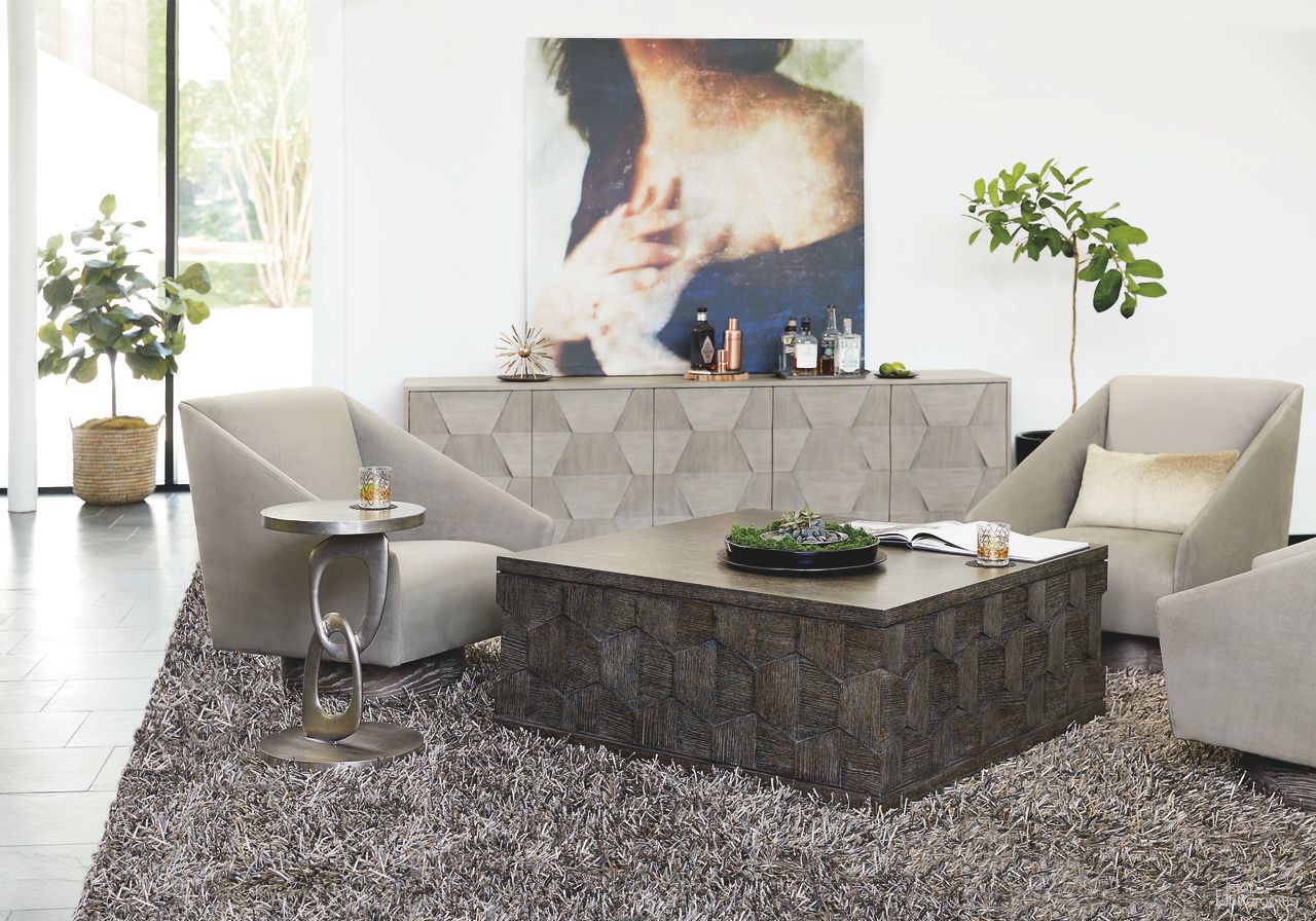 The appearance of Linea Square Occasional Table Set designed by Bernhardt in the modern / contemporary interior design. This cerused charcoal piece of furniture  was selected by 1StopBedrooms from Linea Collection to add a touch of cosiness and style into your home. Sku: 384011B;384123. Material: Wood.