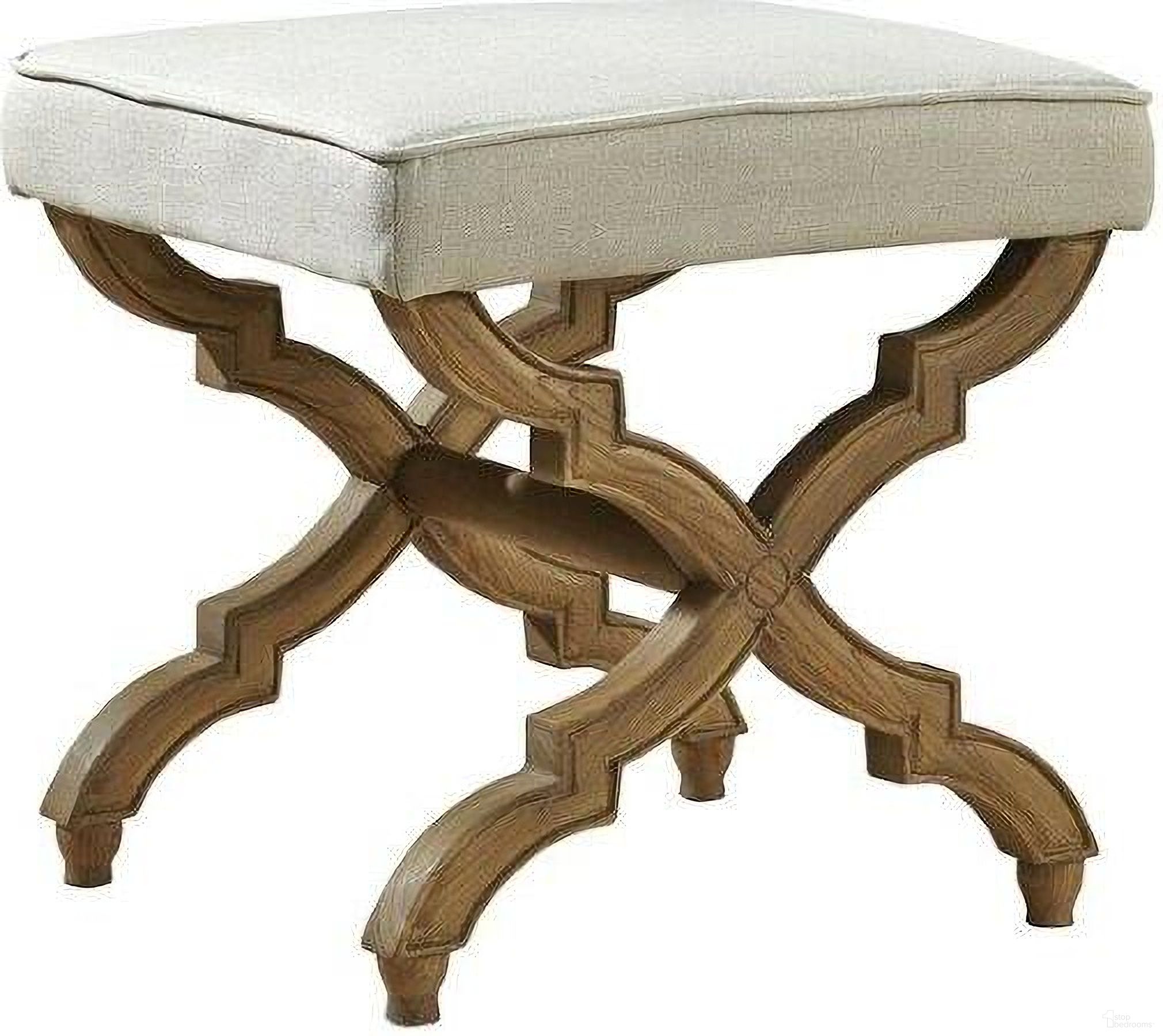 Linen and Oak Foot Stool