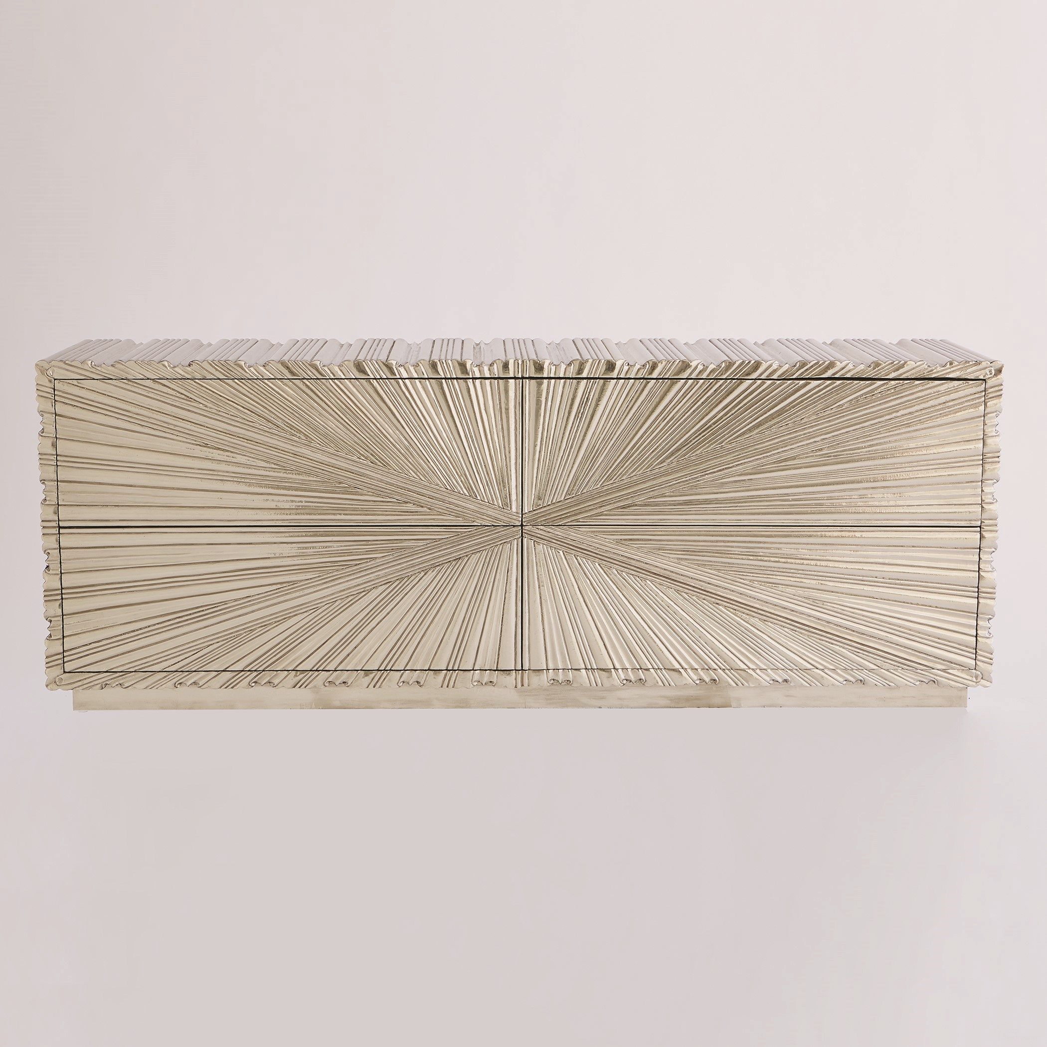 The appearance of Linenfold Cabinet In Silver designed by Global Views in the modern / contemporary interior design. This silver piece of furniture was selected by 1StopBedrooms from Linenfold Collection to add a touch of cosiness and style into your home. Sku: 992845. Material: Brass.