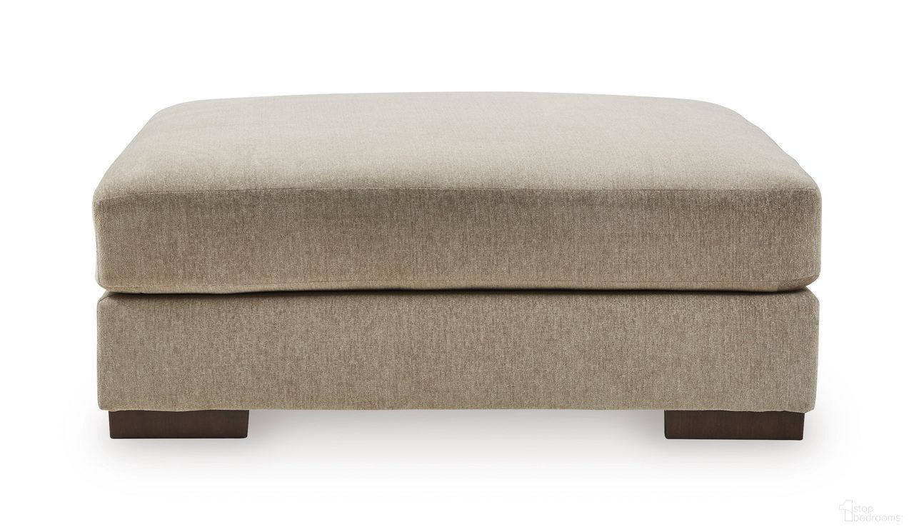 Linenhause Oversized Accent Ottoman In Dune