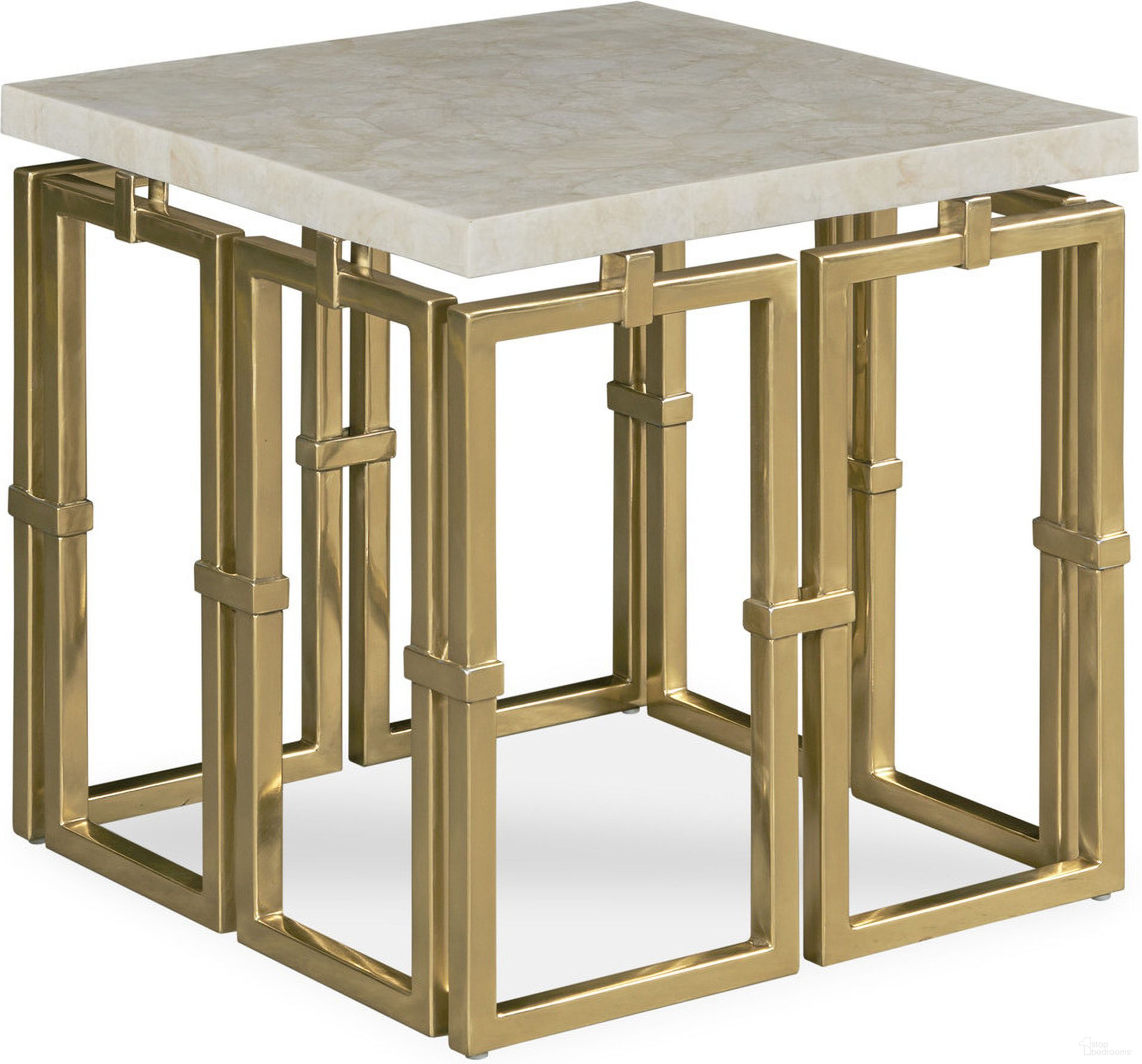 The appearance of Links Chairside Table In Antique Brass designed by Century Furniture in the modern / contemporary interior design. This antique brass piece of furniture was selected by 1StopBedrooms from Grand Tour Furniture Collection to add a touch of cosiness and style into your home. Sku: SF5987. Material: Stone.