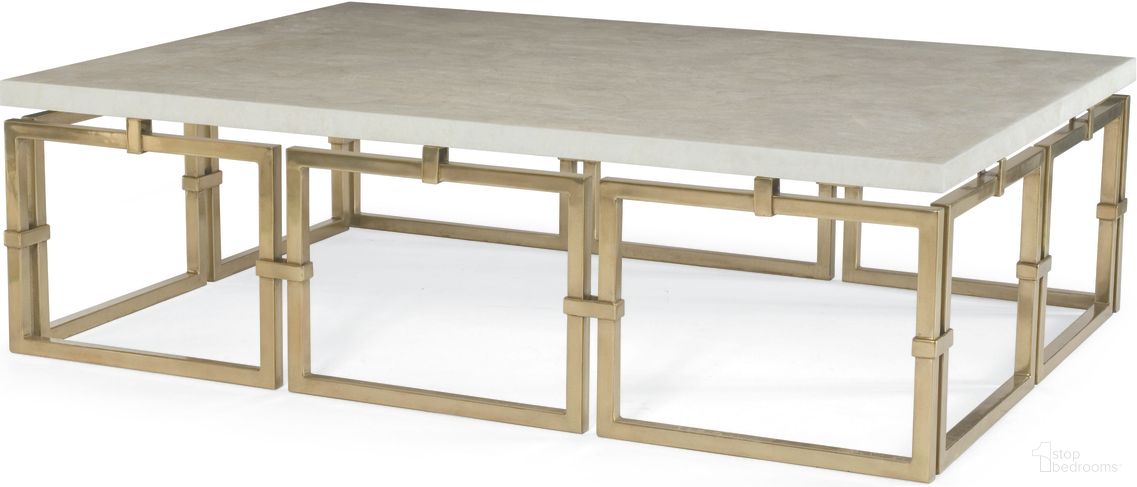 The appearance of Links Cocktail Table In Antique Brass designed by Century Furniture in the modern / contemporary interior design. This antique brass piece of furniture was selected by 1StopBedrooms from Grand Tour Furniture Collection to add a touch of cosiness and style into your home. Sku: SF5474. Material: Stone.