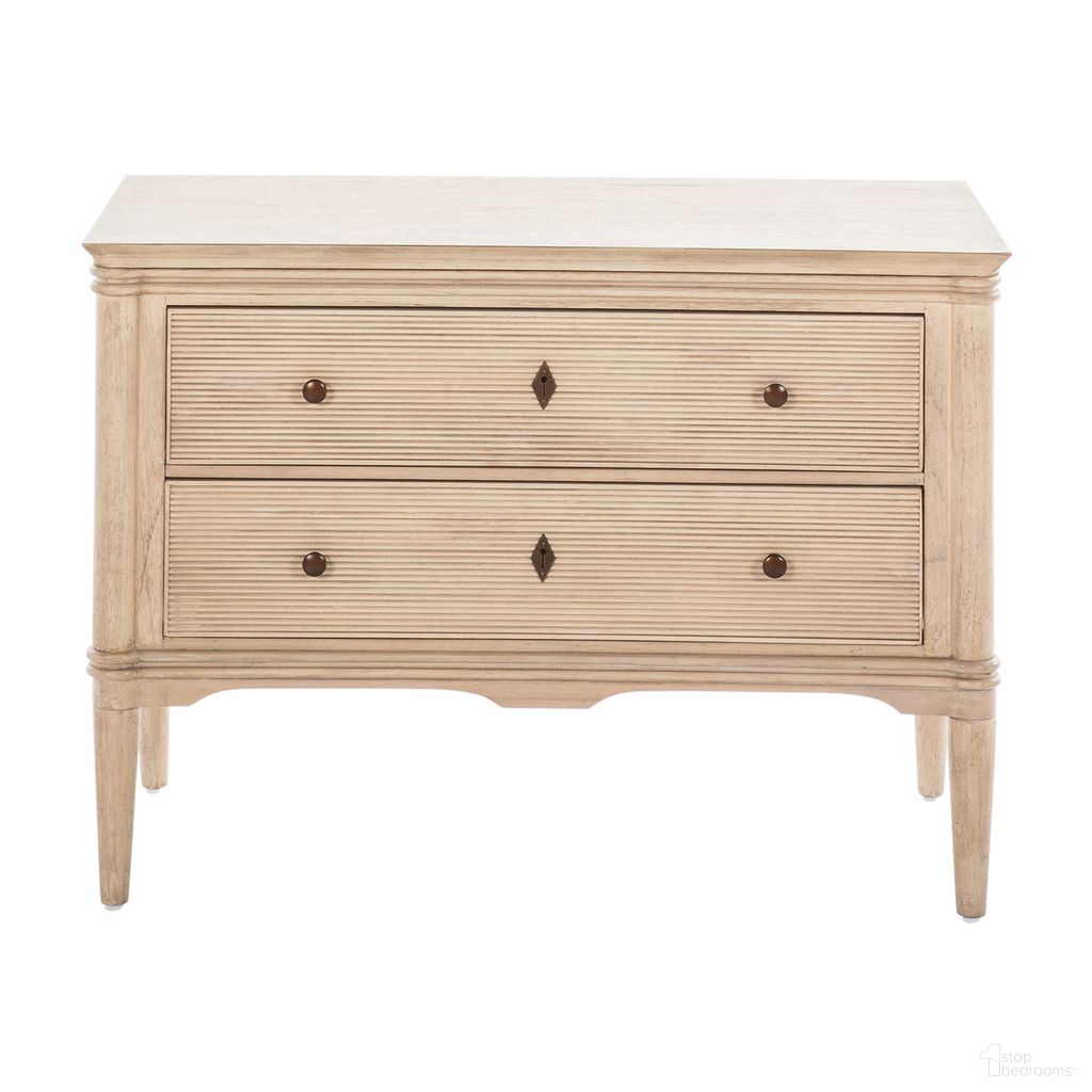The appearance of Linnea Nightstand In Blonde Natural and Antique Bronze designed by Gabby in the transitional interior design. This blonde natural/antique bronze piece of furniture was selected by 1StopBedrooms from Linnea Collection to add a touch of cosiness and style into your home. Sku: SCH-170490. Material: Iron.