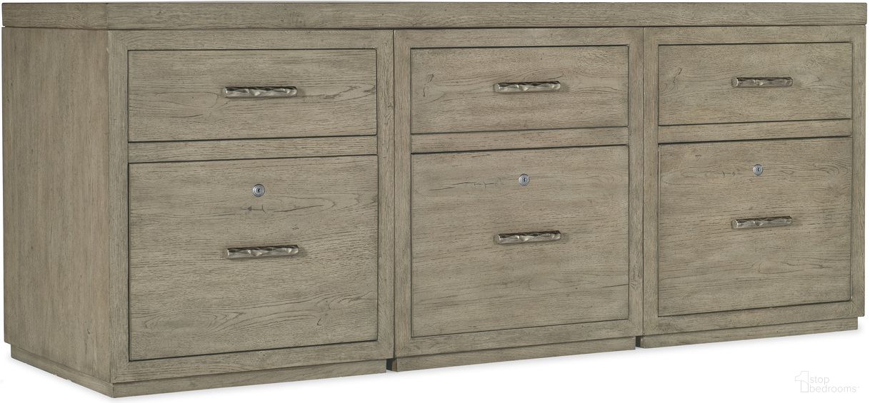 The appearance of Linville Falls 72 Inch Credenza With Three Files designed by Hooker in the transitional interior design. This medium wood piece of furniture  was selected by 1StopBedrooms from Linville Falls Collection to add a touch of cosiness and style into your home. Sku: 6150-10072-85;6150-10416-85;6150-10416-85;6150-10416-85. Material: Oak Veneer.