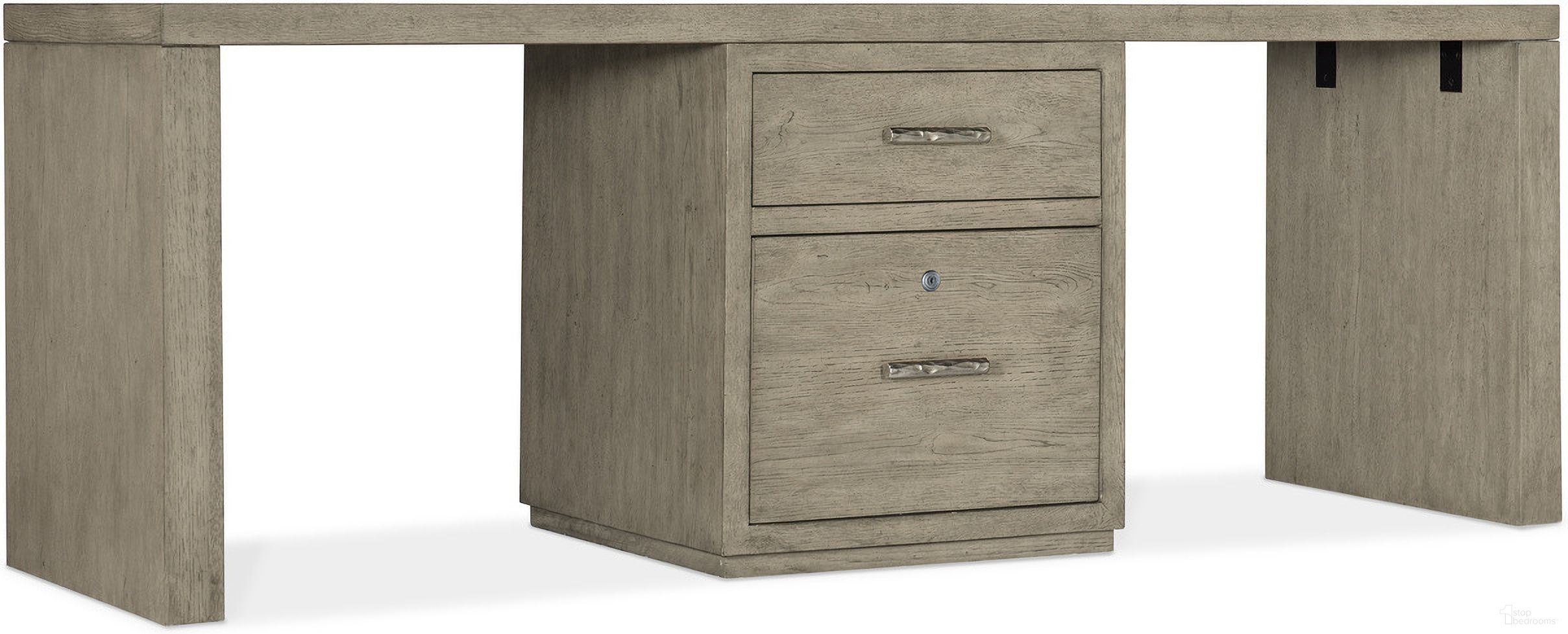 The appearance of Linville Falls 84 Inch Desk With One Centered File In Medium Wood designed by Hooker in the transitional interior design. This medium wood piece of furniture  was selected by 1StopBedrooms from Linville Falls Collection to add a touch of cosiness and style into your home. Sku: 6150-10061-85;6150-10061-85;6150-10084-85;6150-10416-85. Material: Oak Veneer.