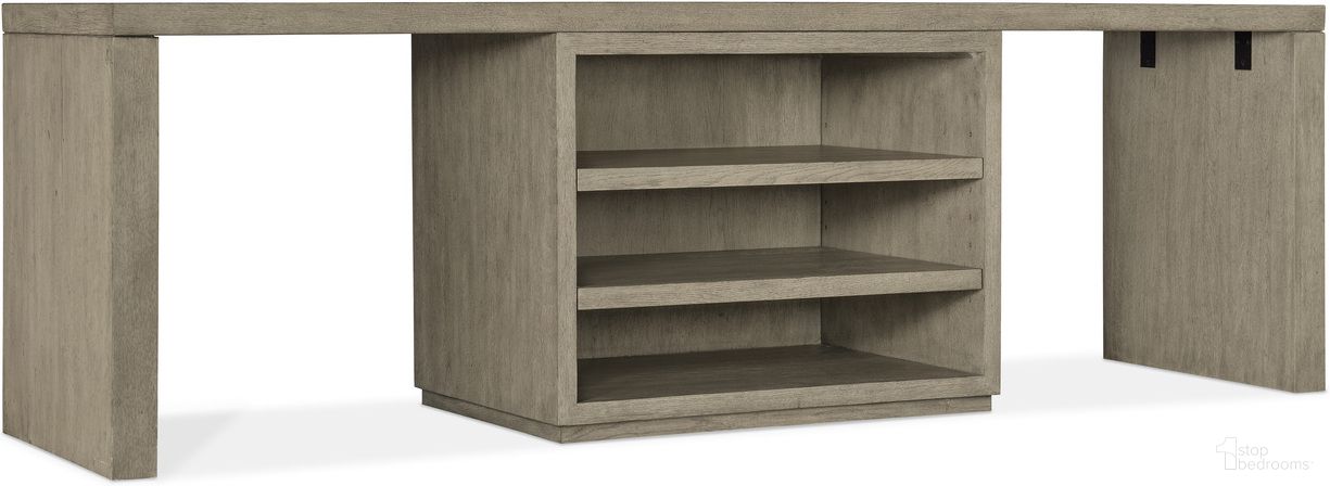 The appearance of Linville Falls 96 Inch Desk With Centered Open Desk Cabinet designed by Hooker in the transitional interior design. This medium wood piece of furniture was selected by 1StopBedrooms from Linville Falls Collection to add a touch of cosiness and style into your home. Sku: 6150-10061-85;6150-10061-85;6150-10096-85;6150-10413-85. Material: Oak Veneer.