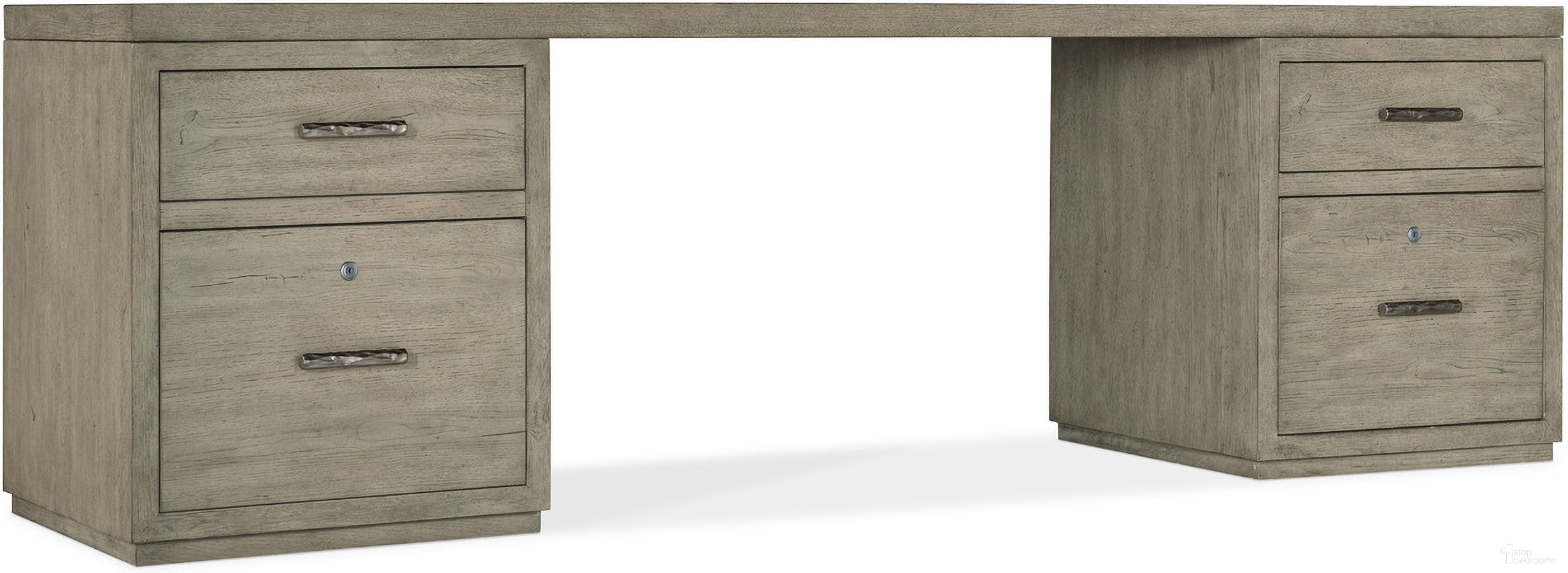 The appearance of Linville Falls 96 Inch Desk With Two Files designed by Hooker in the transitional interior design. This medium wood piece of furniture was selected by 1StopBedrooms from Linville Falls Collection to add a touch of cosiness and style into your home. Sku: 6150-10096-85;6150-10416-85;6150-10416-85. Material: Oak Veneer.