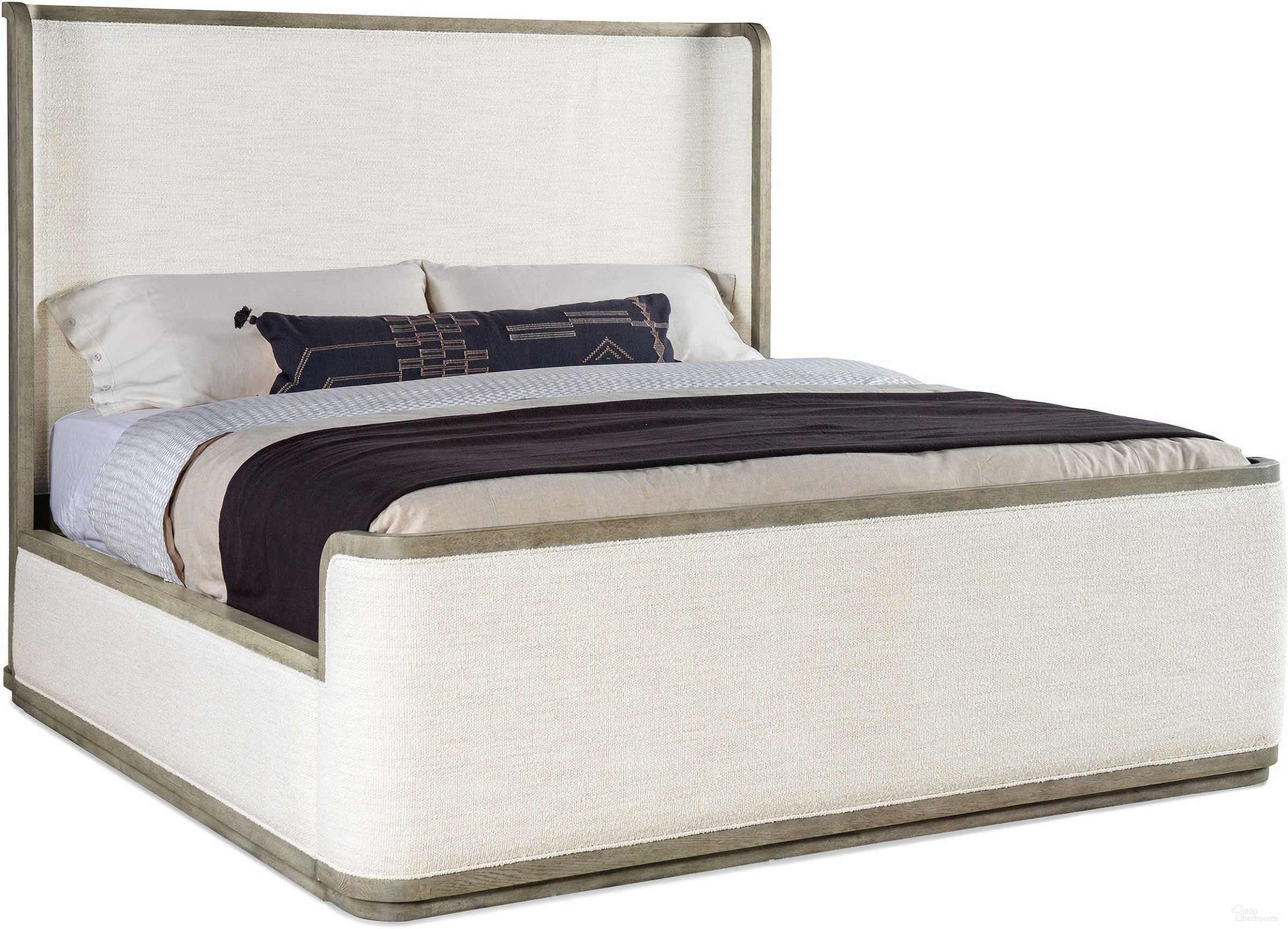 The appearance of Linville Falls Boones King Upholstered Shelter Bed designed by Hooker in the transitional interior design. This beige piece of furniture was selected by 1StopBedrooms from Linville Falls Collection to add a touch of cosiness and style into your home. Sku: 6150-90453-85;6150-90467-85;6150-90468-85. Bed Type: Panel Bed. Bed Size: King. Material: Veneer.