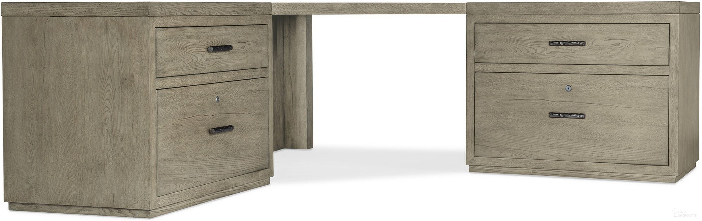 The appearance of Linville Falls Corner Desk With Two Lateral Files designed by Hooker in the transitional interior design. This medium wood piece of furniture was selected by 1StopBedrooms from Linville Falls Collection to add a touch of cosiness and style into your home. Sku: 6150-10036-85;6150-10036-85;6150-10049-85;6150-10466-85;6150-10466-85. Material: Oak Veneer.