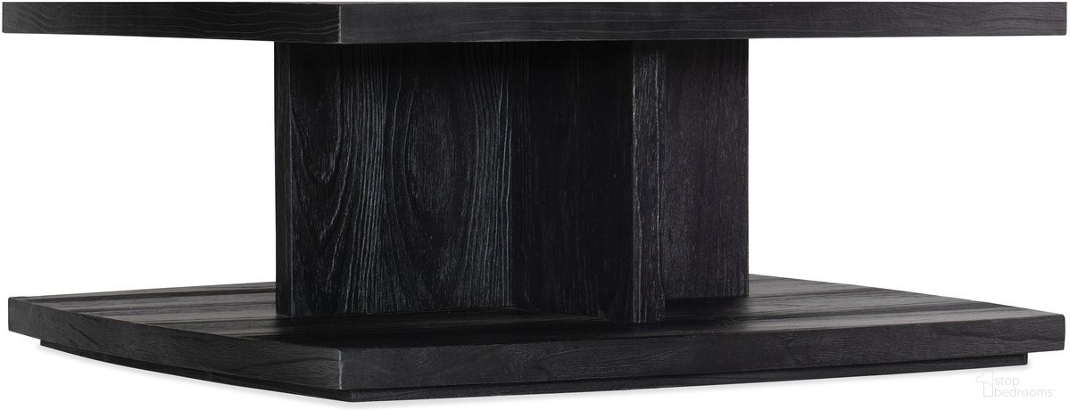 The appearance of Linville Falls Shou Sugi Ban Square Cocktail Table designed by Hooker in the transitional interior design. This black piece of furniture was selected by 1StopBedrooms from Linville Falls Collection to add a touch of cosiness and style into your home. Sku: 6150-80210-99. Material: Pine.