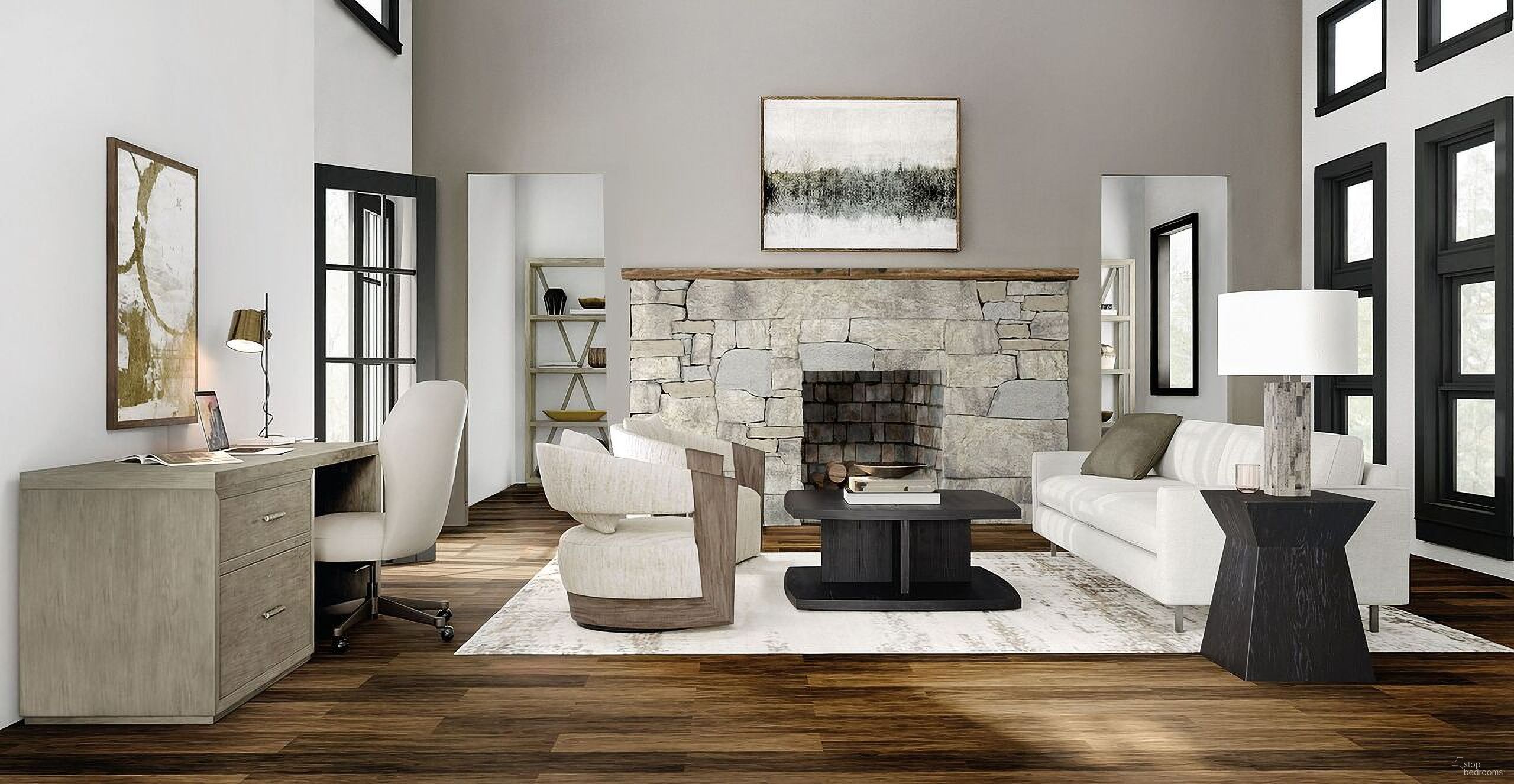 The appearance of Linville Falls Medium Wood 84" Home Office Set with Lateral File Cabinet designed by Hooker in the transitional interior design. This medium wood piece of furniture was selected by 1StopBedrooms from Linville Falls Collection to add a touch of cosiness and style into your home. Sku: 6150-10061-85;6150-10084-85;6150-10466-85;6150-10416-85. Material: Wood Veneer.