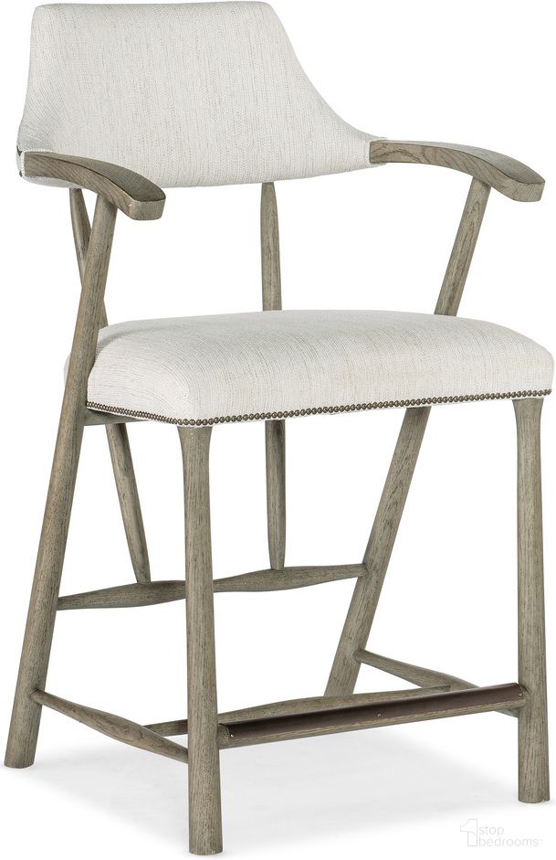 The appearance of Linville Falls Stack Rock Counter Stool In Beige designed by Hooker in the transitional interior design. This beige piece of furniture was selected by 1StopBedrooms from Linville Falls Collection to add a touch of cosiness and style into your home. Sku: 6150-75350-85. Material: Fabric.