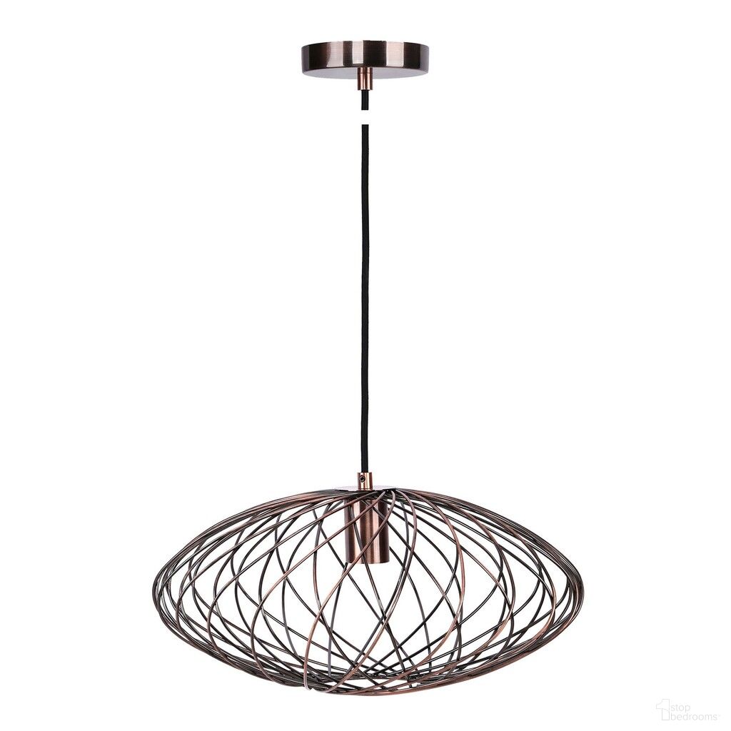 Linx Oval 7.5 Inch Metal Pendant Lamp In Copper Bronze