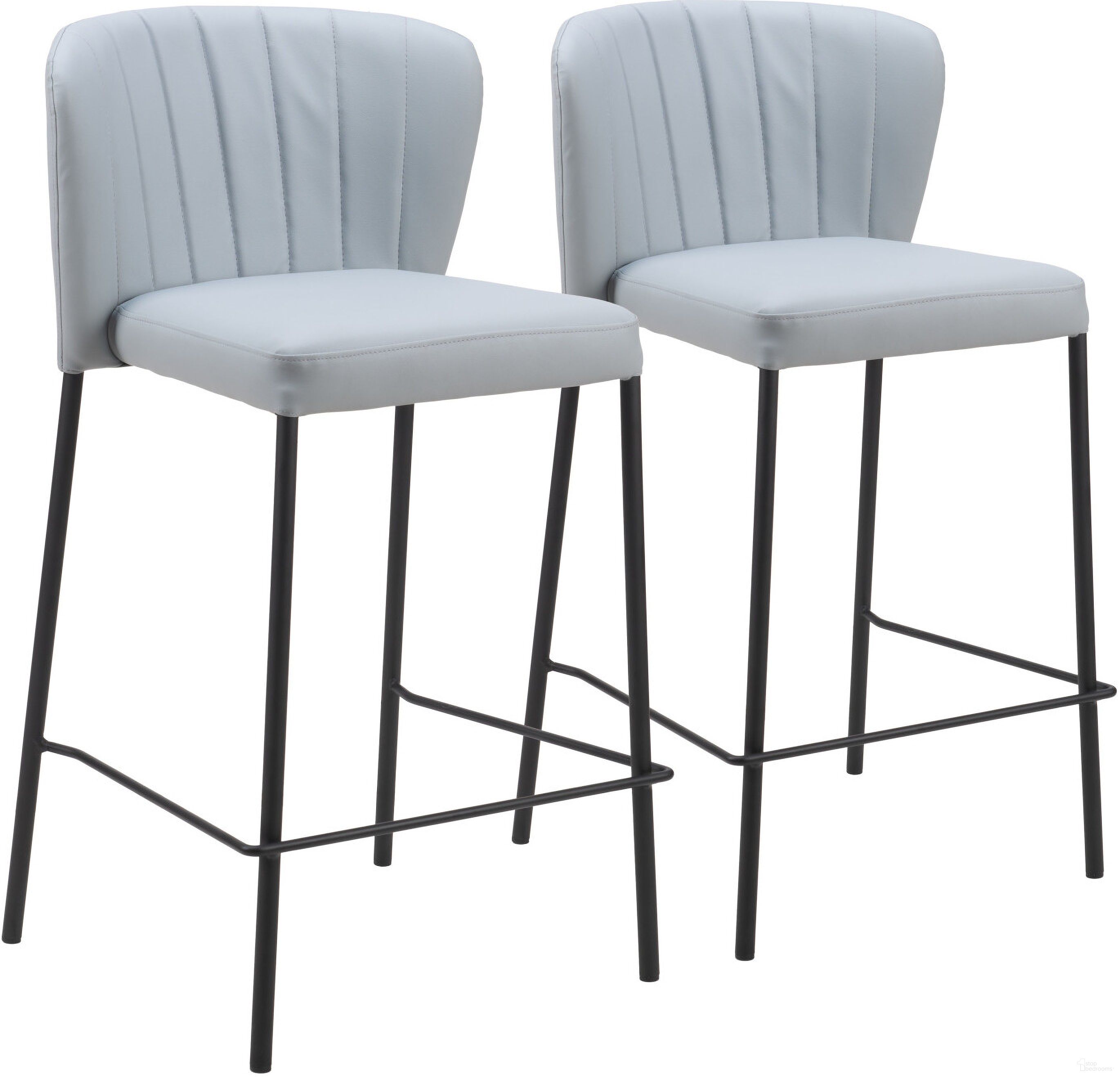The appearance of Linz Counter Stool Set of 2 In Gray designed by Zuo Modern in the modern / contemporary interior design. This gray piece of furniture was selected by 1StopBedrooms from Linz Collection to add a touch of cosiness and style into your home. Sku: 109781. Material: Polyurethane.