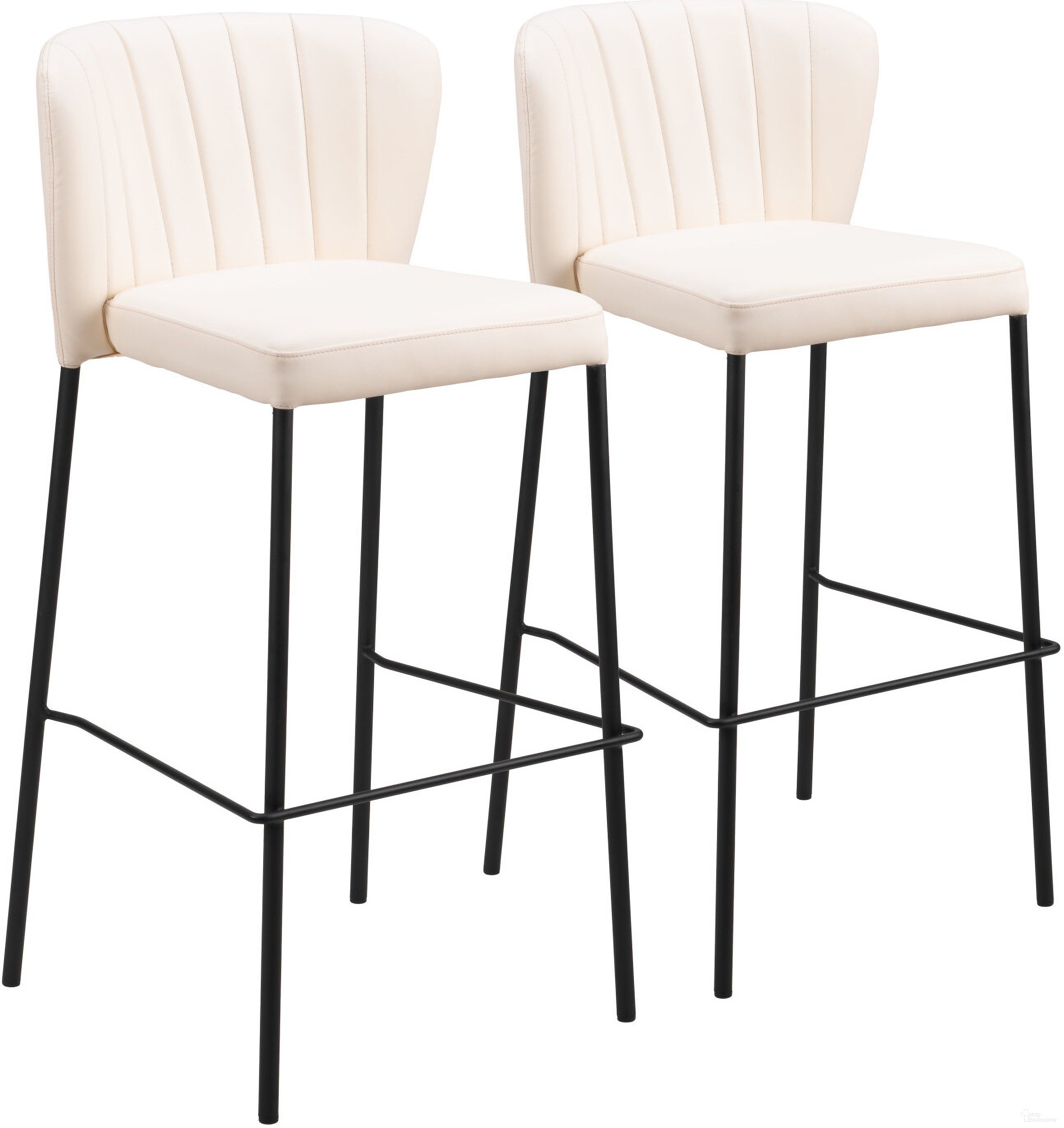 The appearance of Linz Barstool Set of 2 In Cream designed by Zuo Modern in the modern / contemporary interior design. This cream piece of furniture was selected by 1StopBedrooms from Linz Collection to add a touch of cosiness and style into your home. Sku: 109782. Material: Polyurethane.