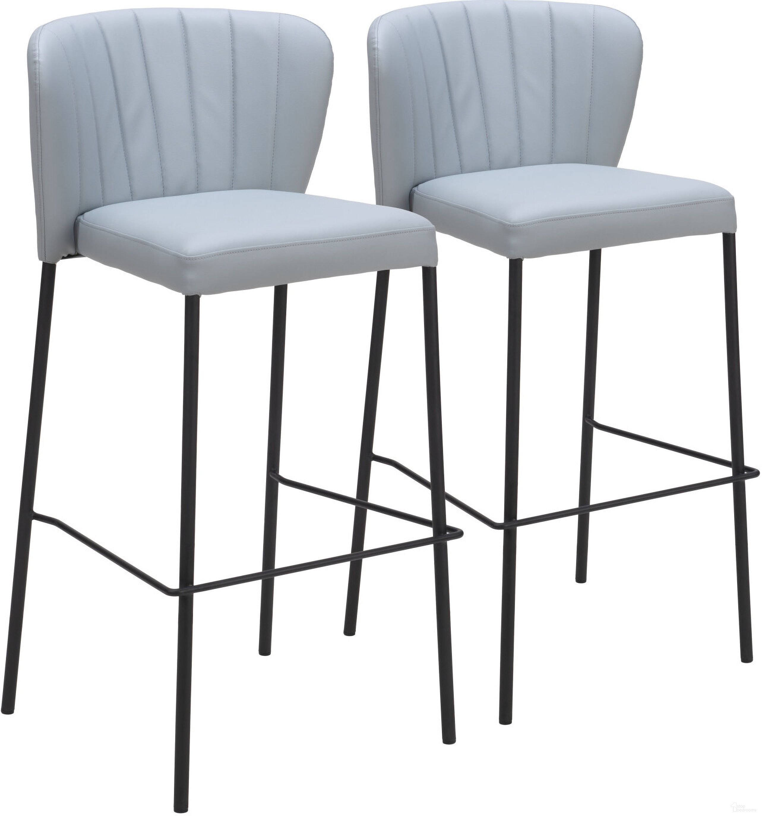 The appearance of Linz Barstool Set of 2 In Gray designed by Zuo Modern in the modern / contemporary interior design. This gray piece of furniture was selected by 1StopBedrooms from Linz Collection to add a touch of cosiness and style into your home. Sku: 109783. Material: Polyurethane.