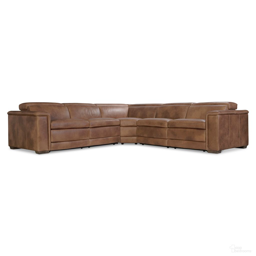 The appearance of Lioni 3-Piece Leather Power Motion Sectional In Brown designed by Bernhardt in the transitional interior design. This brown piece of furniture  was selected by 1StopBedrooms from Lioni Collection to add a touch of cosiness and style into your home. Sku: 9541RHO;9542RHO;9560RHO. Material: Leather. Layout: L-Shape.