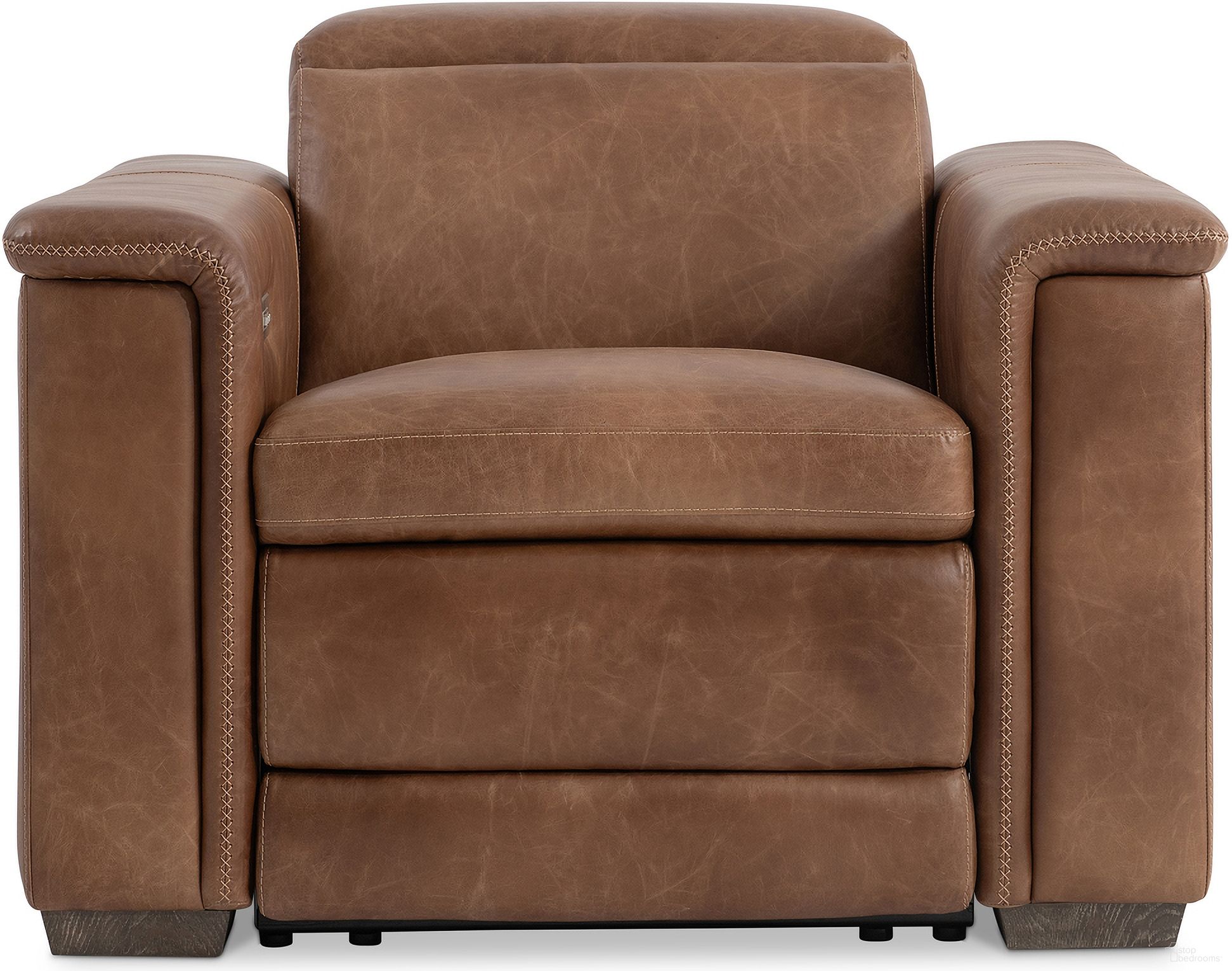 Lioni Leather Power Motion Chair In Brown