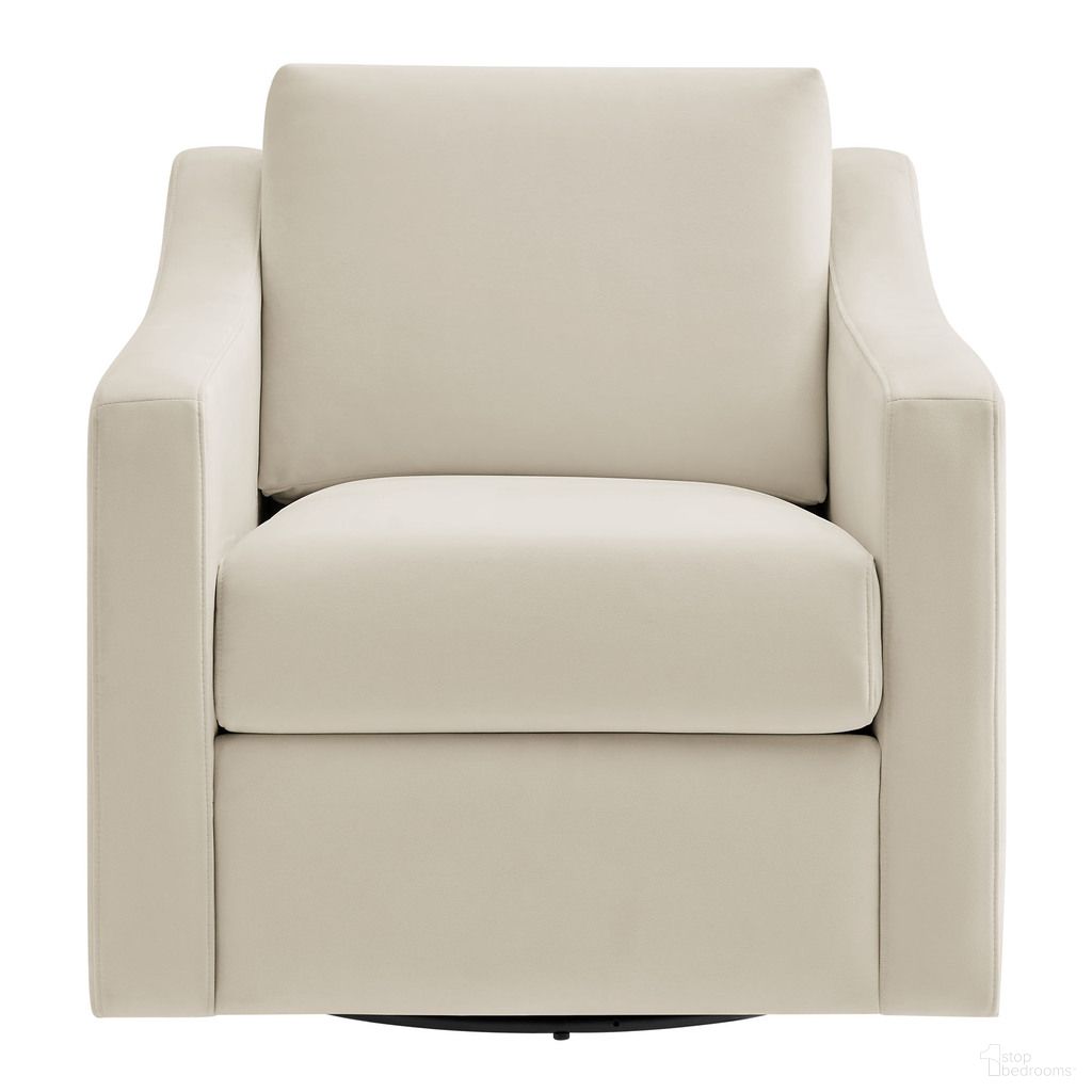 Liora Performance Velvet Armchair In Alabaster