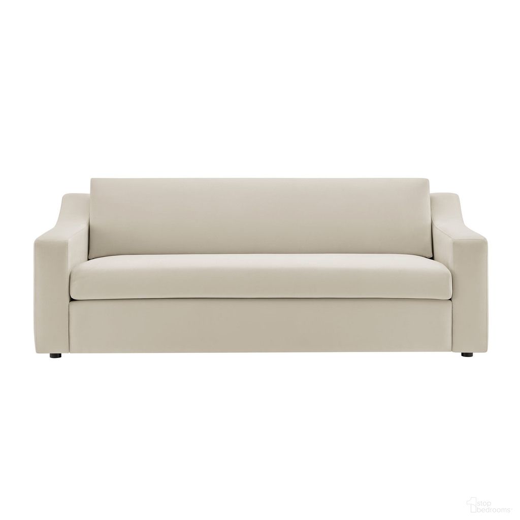 Liora Performance Velvet Sofa In Alabaster