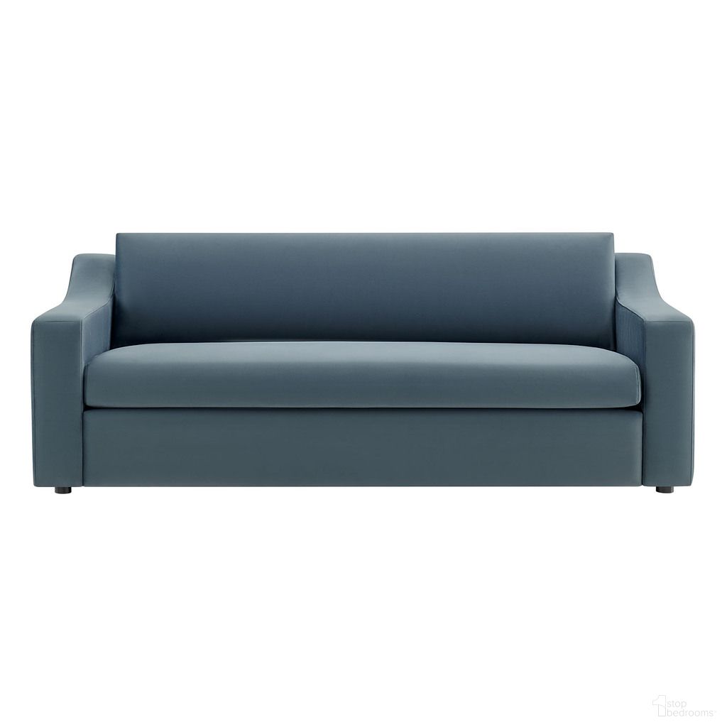 The appearance of Liora Performance Velvet Sofa In Cadet Blue designed by Modway in the modern / contemporary interior design. This cadet blue piece of furniture was selected by 1StopBedrooms from Liora Collection to add a touch of cosiness and style into your home. Sku: EEI-7219-CAB. Material: Velvet.
