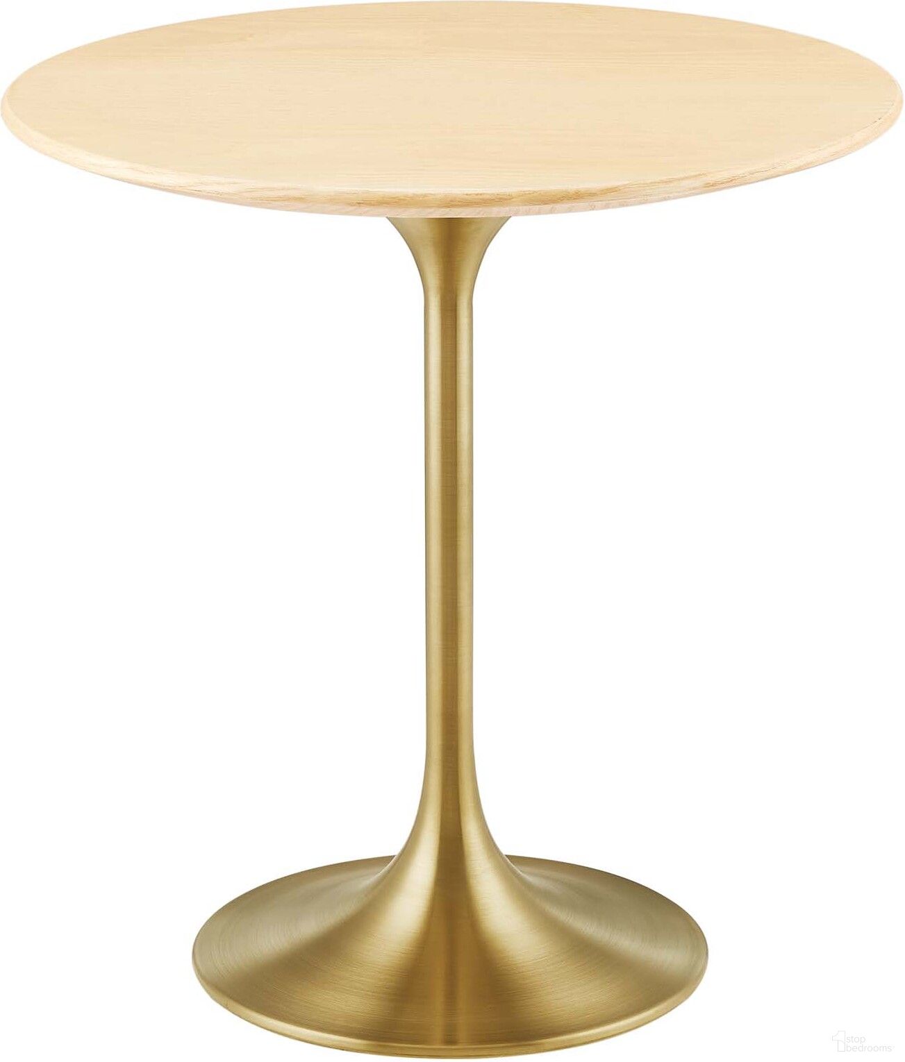 Lippa 20 Inch Round Side Table In Gold Natural