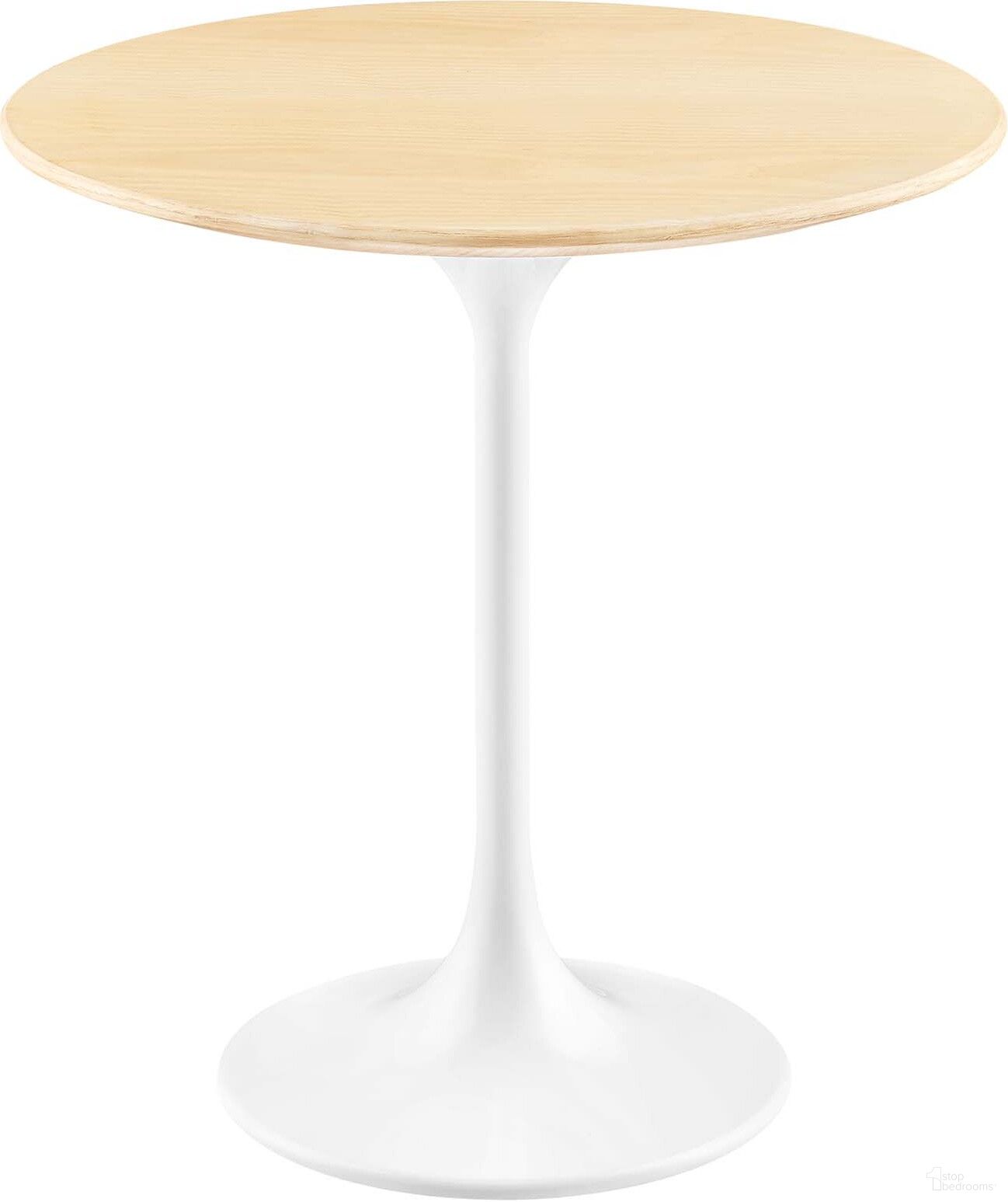 Lippa 20 Inch Round Side Table In White Natural
